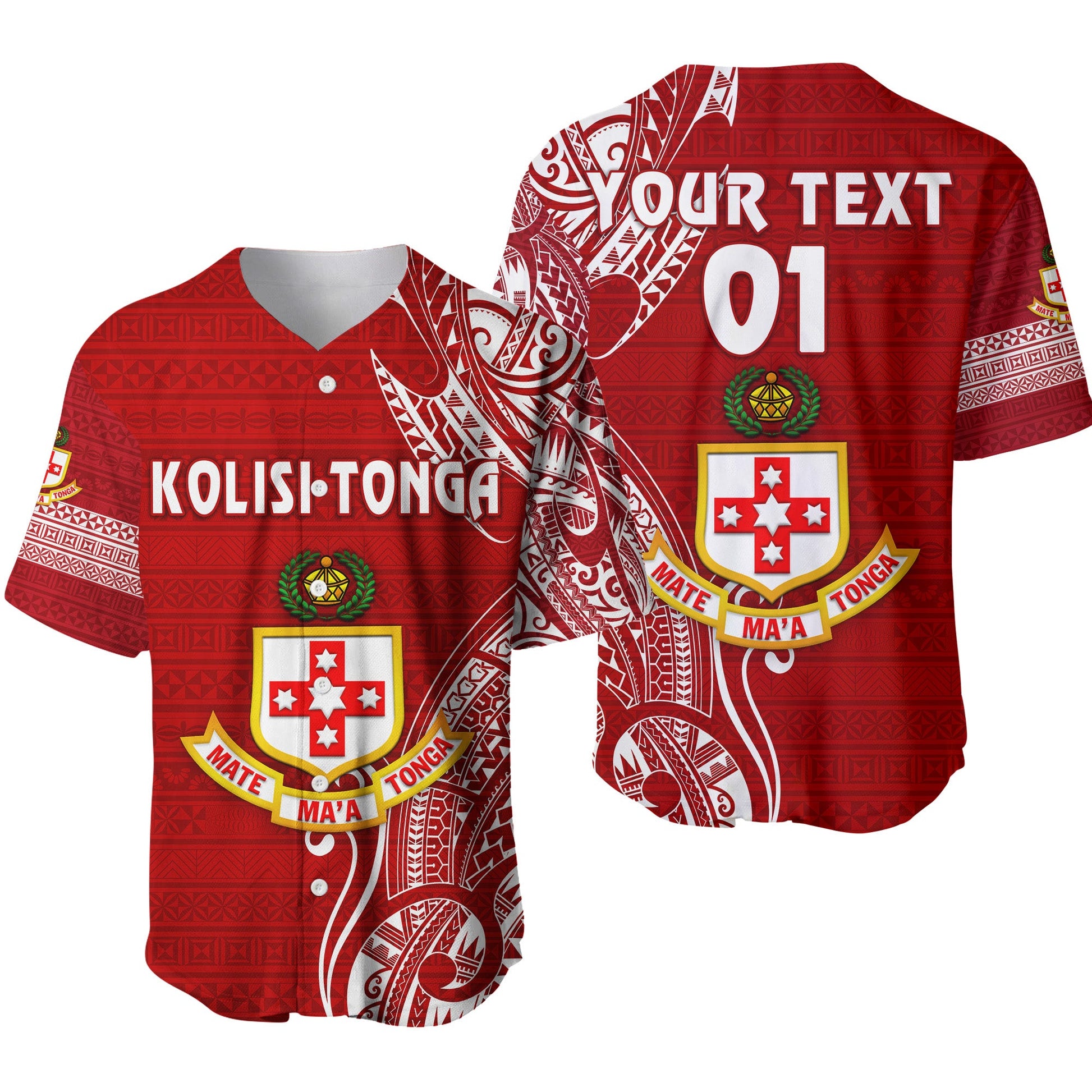 (Custom Personalised) Kolisi Tonga Mate Ma'a Tonga Baseball Jersey Original, Custom Text And Number