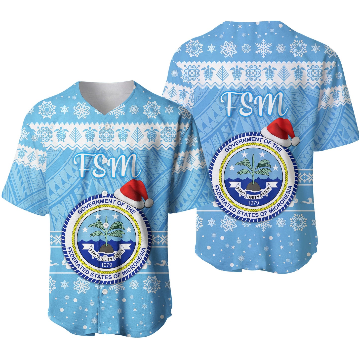 Federated States of Micronesia Christmas Baseball Jersey Simple Style FSM Seal