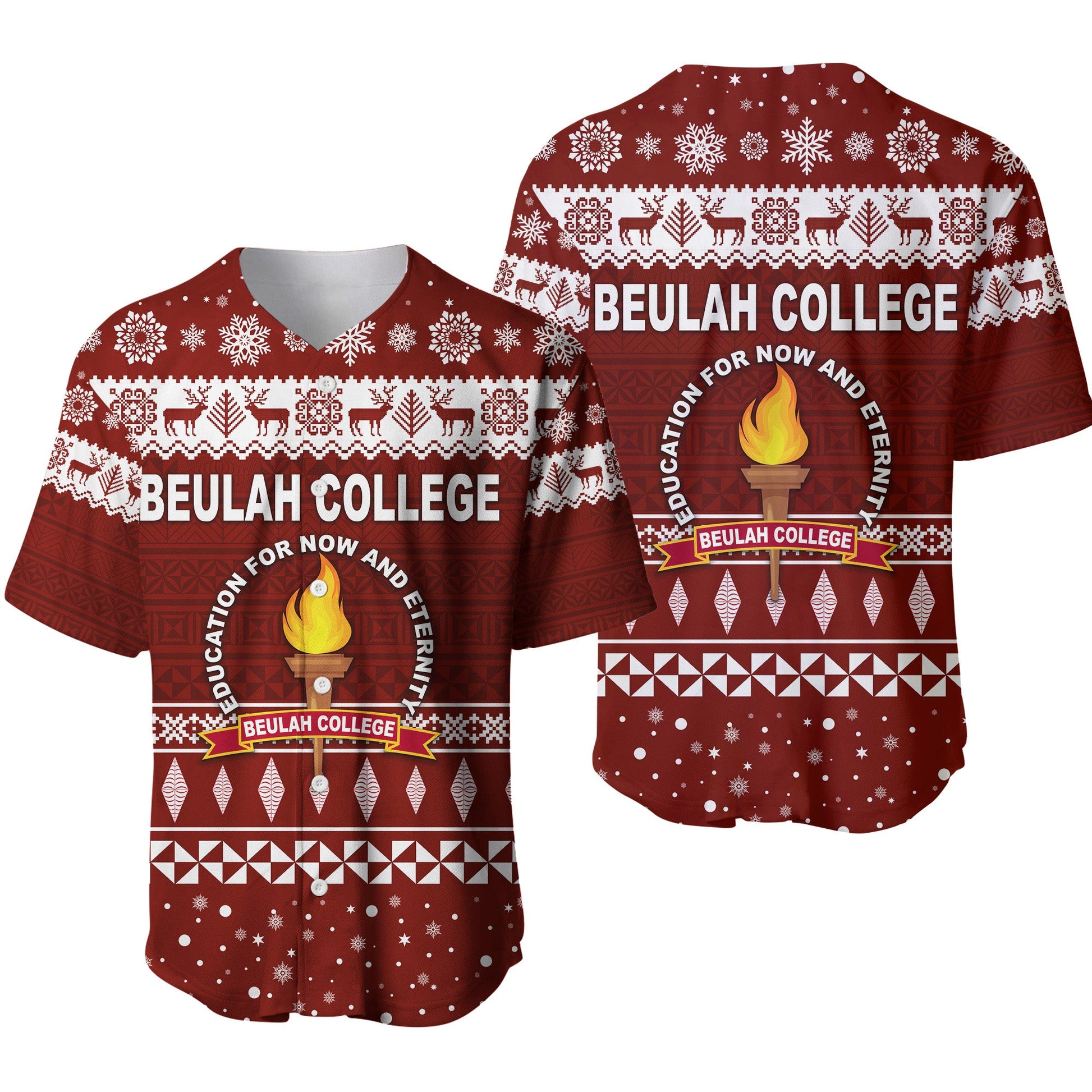 Tonga Beulah College Christmas Baseball Jersey Simple Style