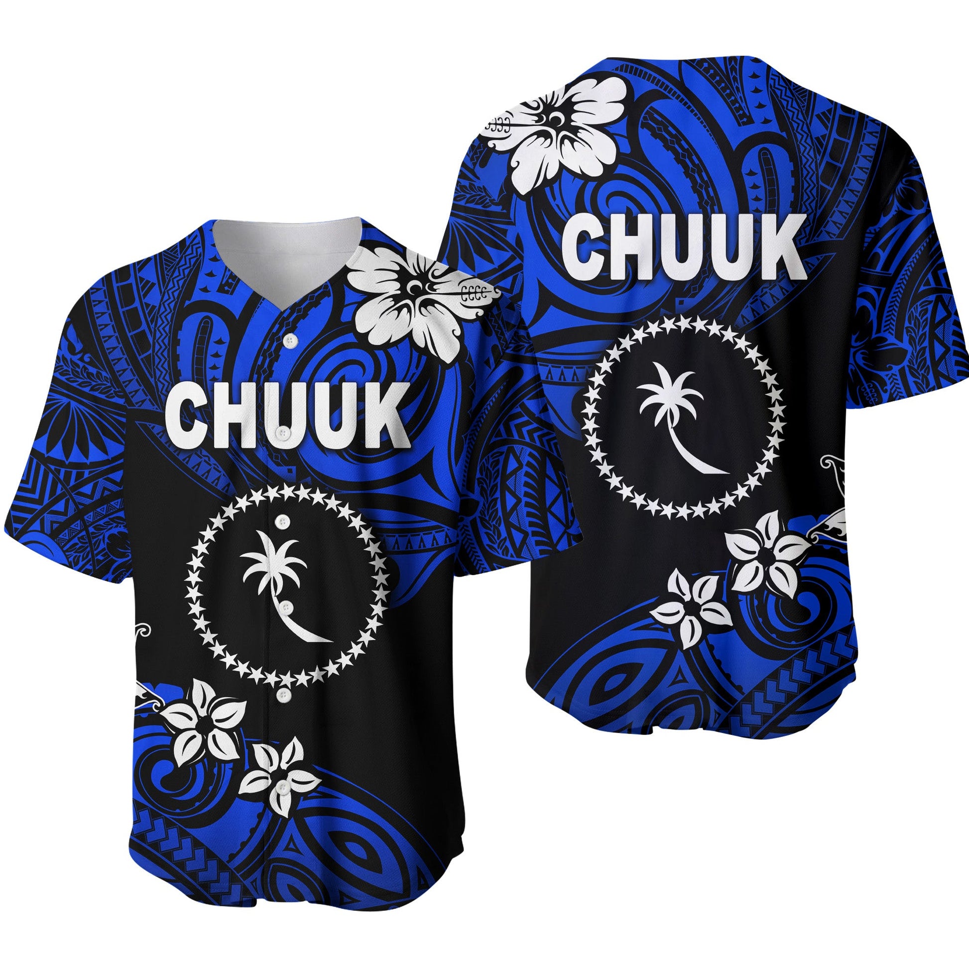 FSM Chuuk Baseball Jersey Unique Vibes Blue