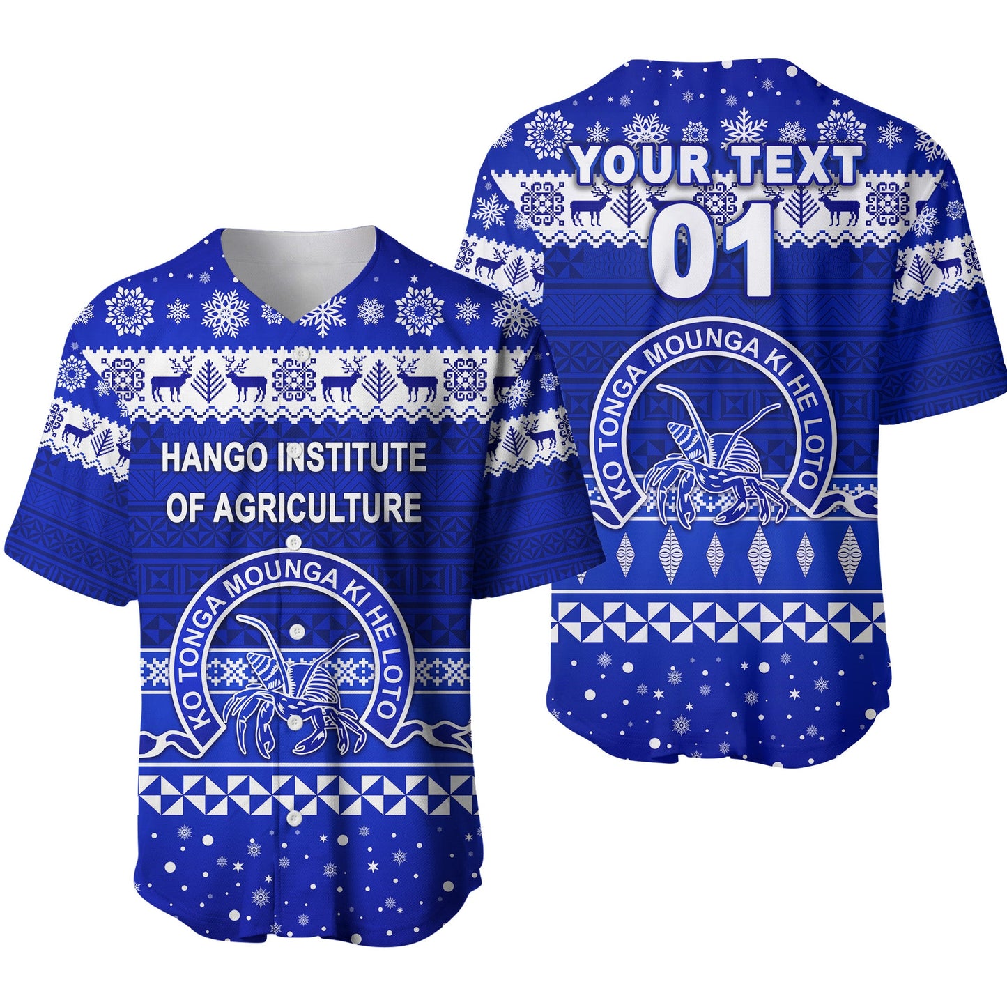 (Custom Personalised) Hango Institute of Agriculture Christmas Baseball Jersey Simple Style