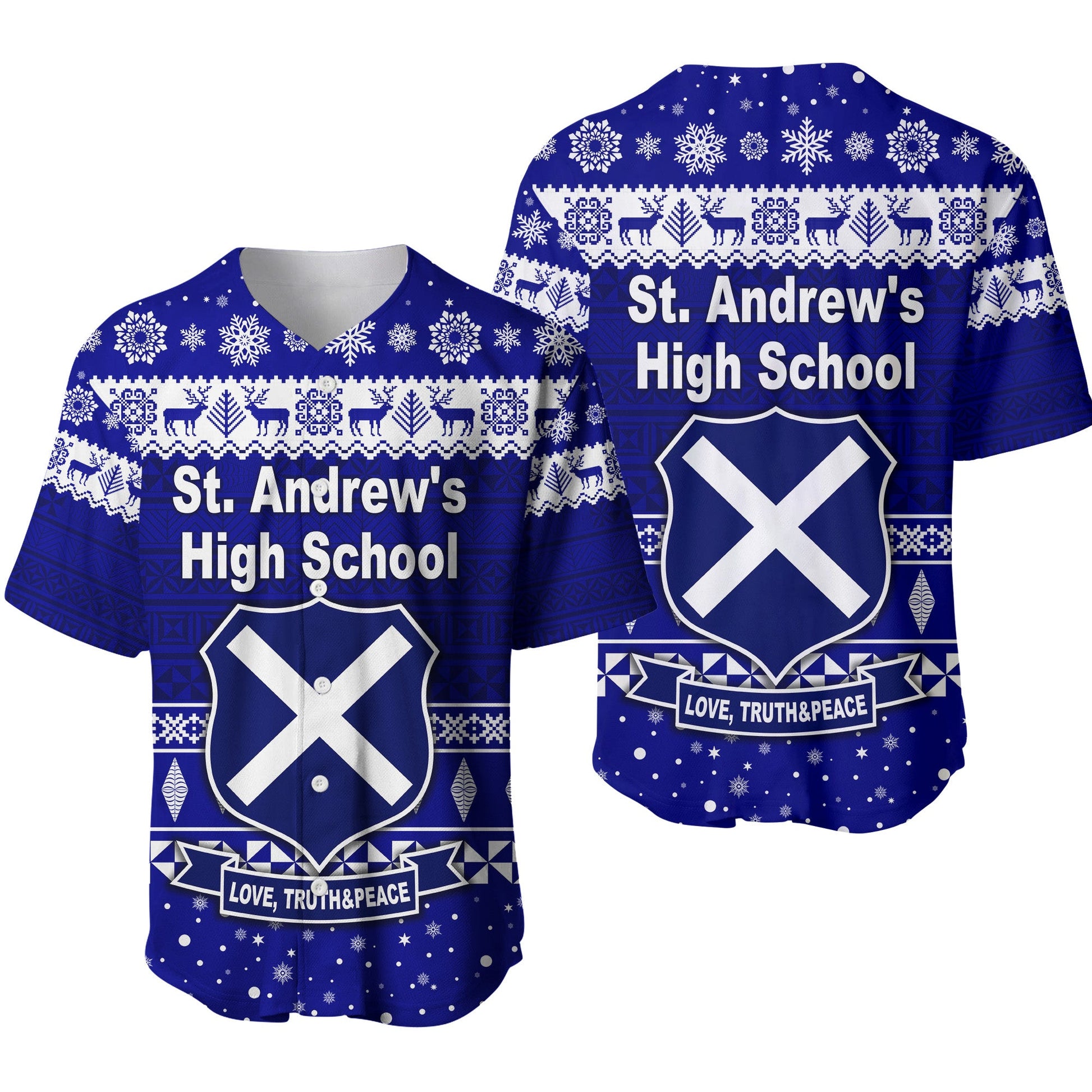 St. Andrew's High School Christmas Baseball Jersey Simple Style