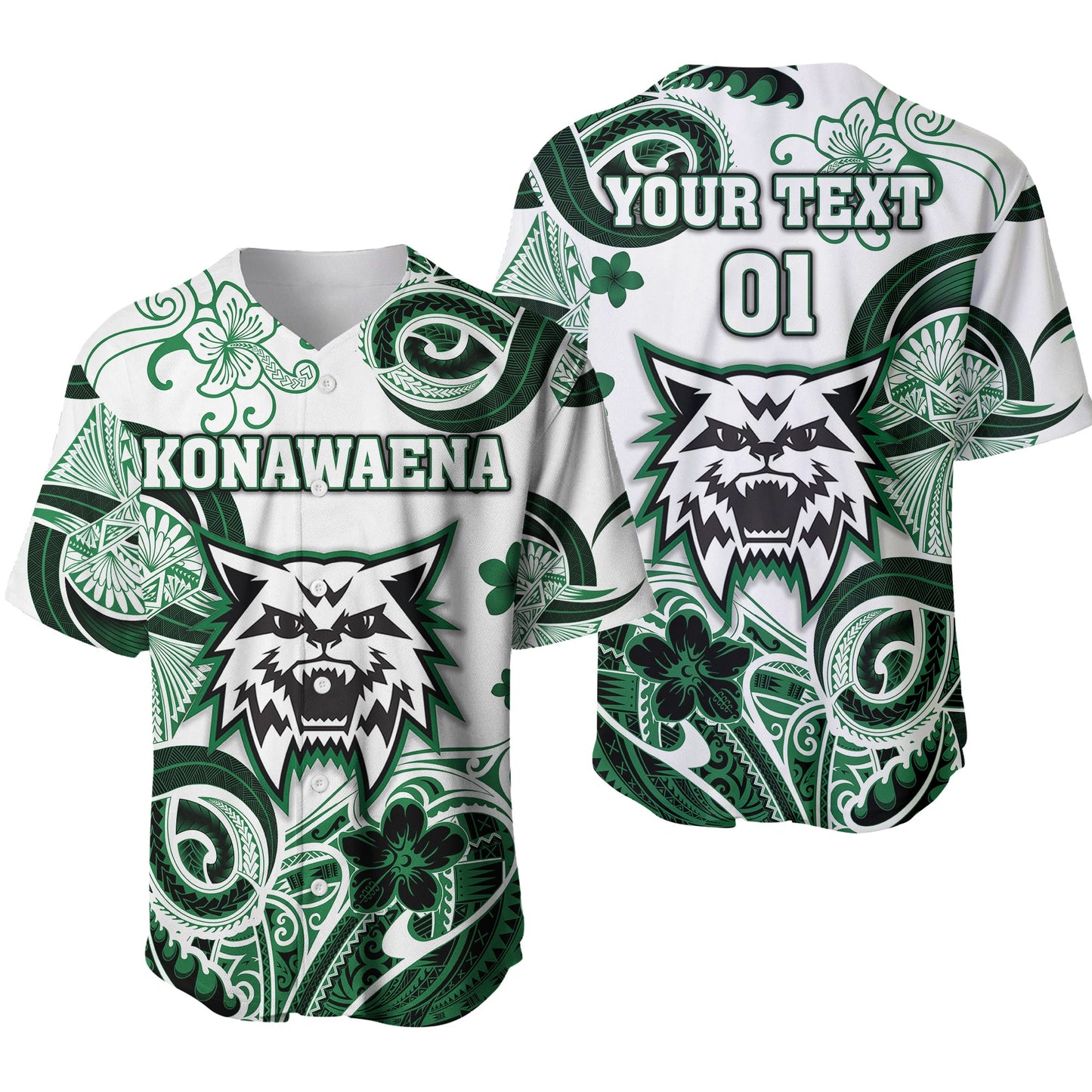 (Custom Personalised) Hawaii Konawaena Wildcats School Baseball Jersey Unique Style