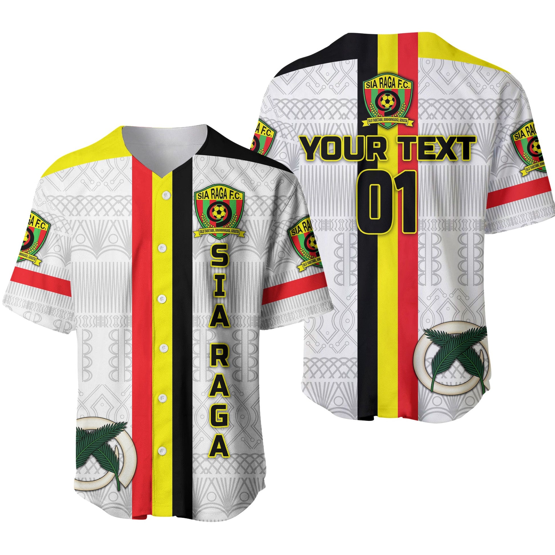 (Custom Personalised) Vanuatu Sia Raga Football Club Baseball Jersey Simple Style