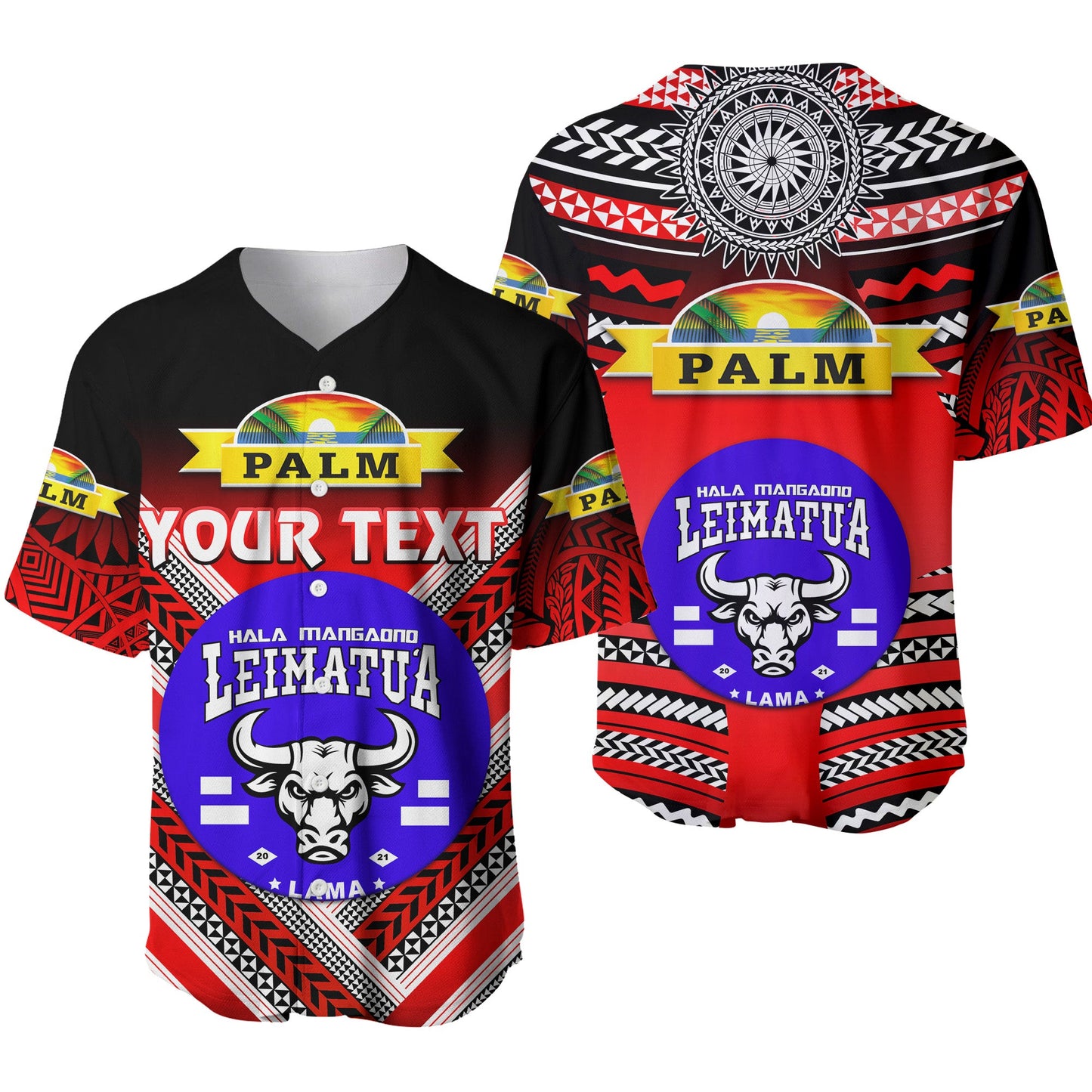 (Custom Personalised) Mate Ma'a Tonga Baseball Jersey Leimatu'a Bulls Creative Style Red NO.1