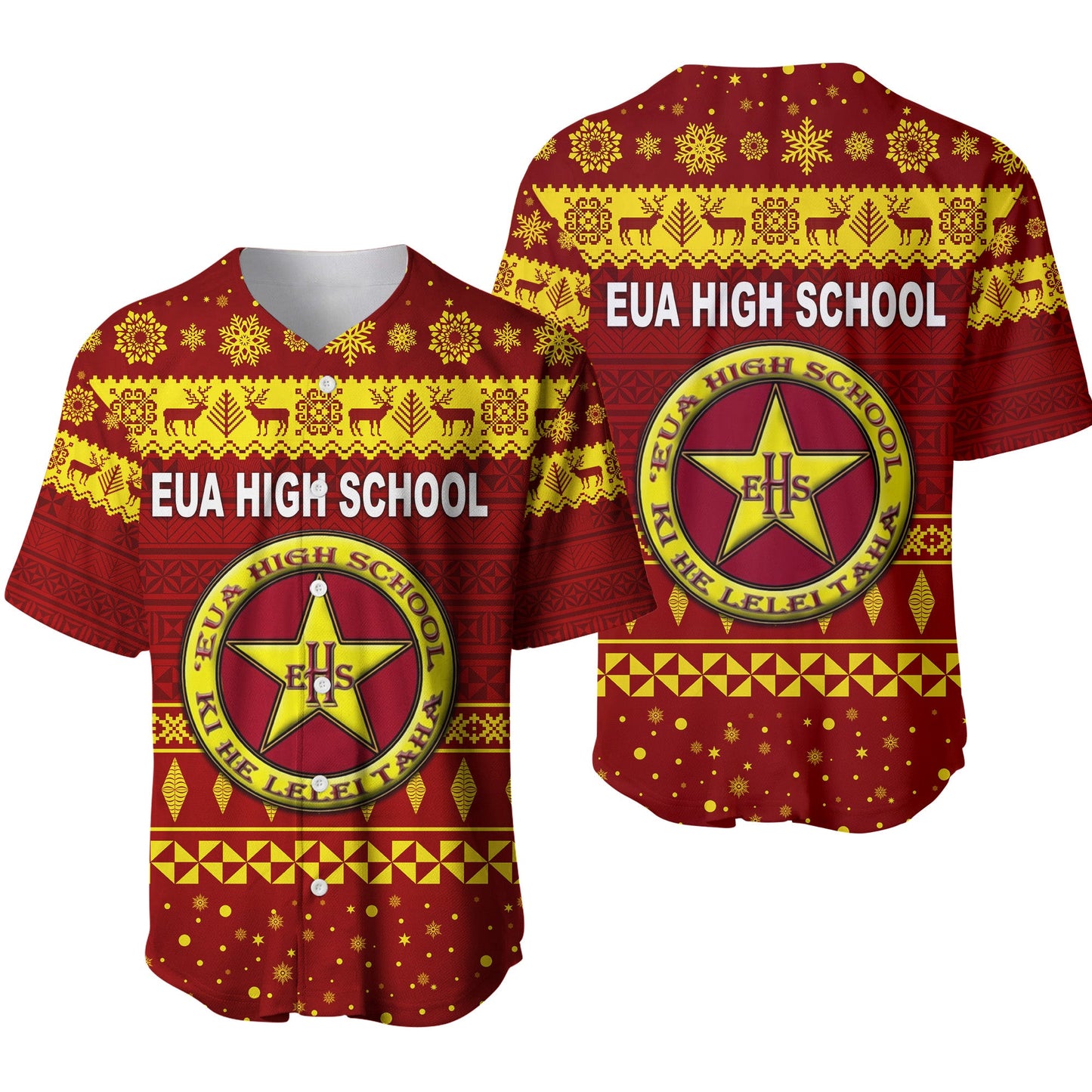 Eua High School Christmas Baseball Jersey Simple Style