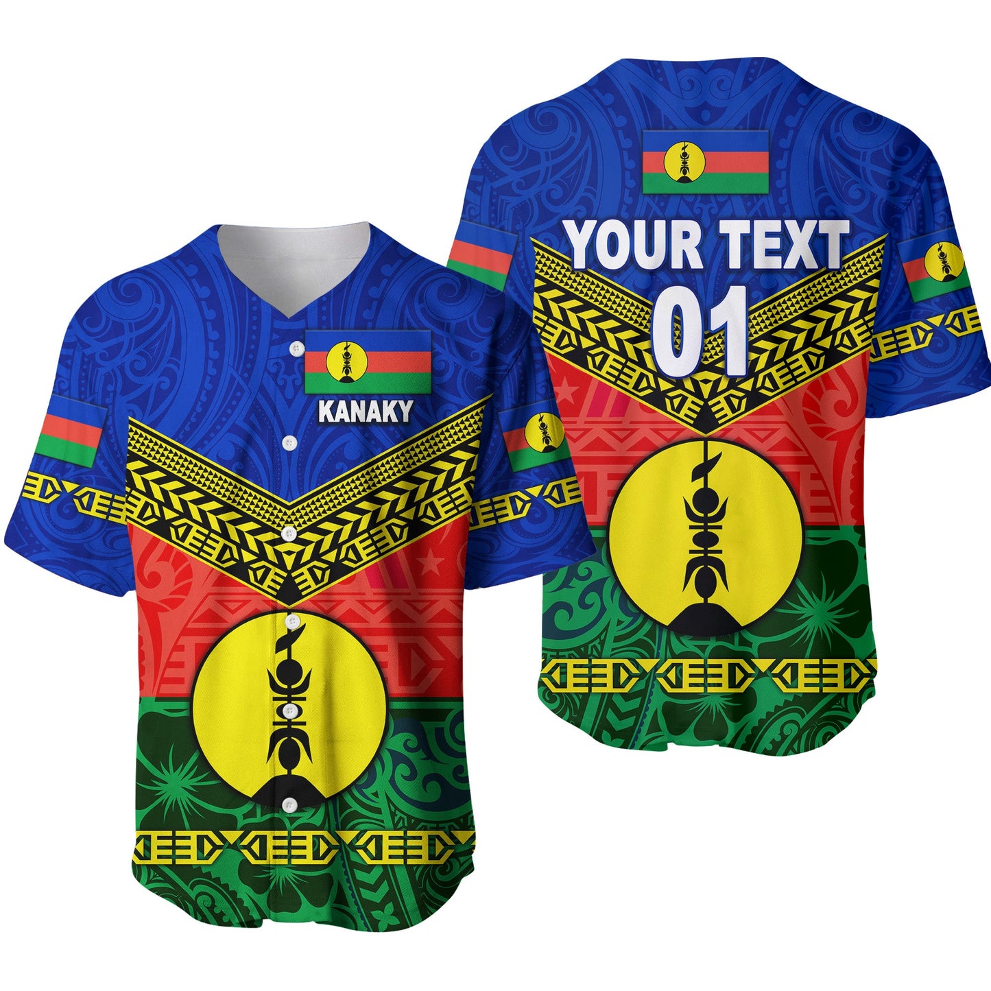 (Custom Personalised) New Caledonia Kanaky Baseball Jersey Kanaky Vibes