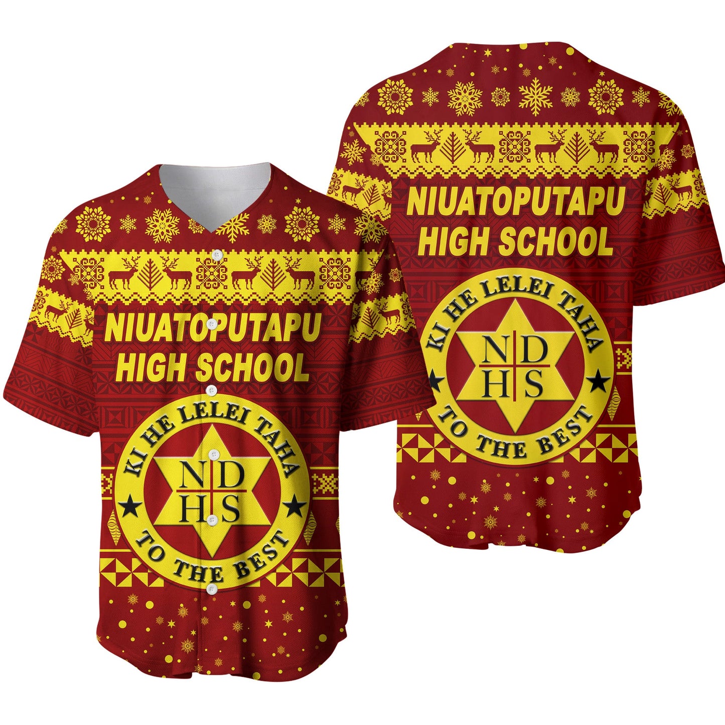 Niuatoputapu High School Christmas Baseball Jersey Simple Style