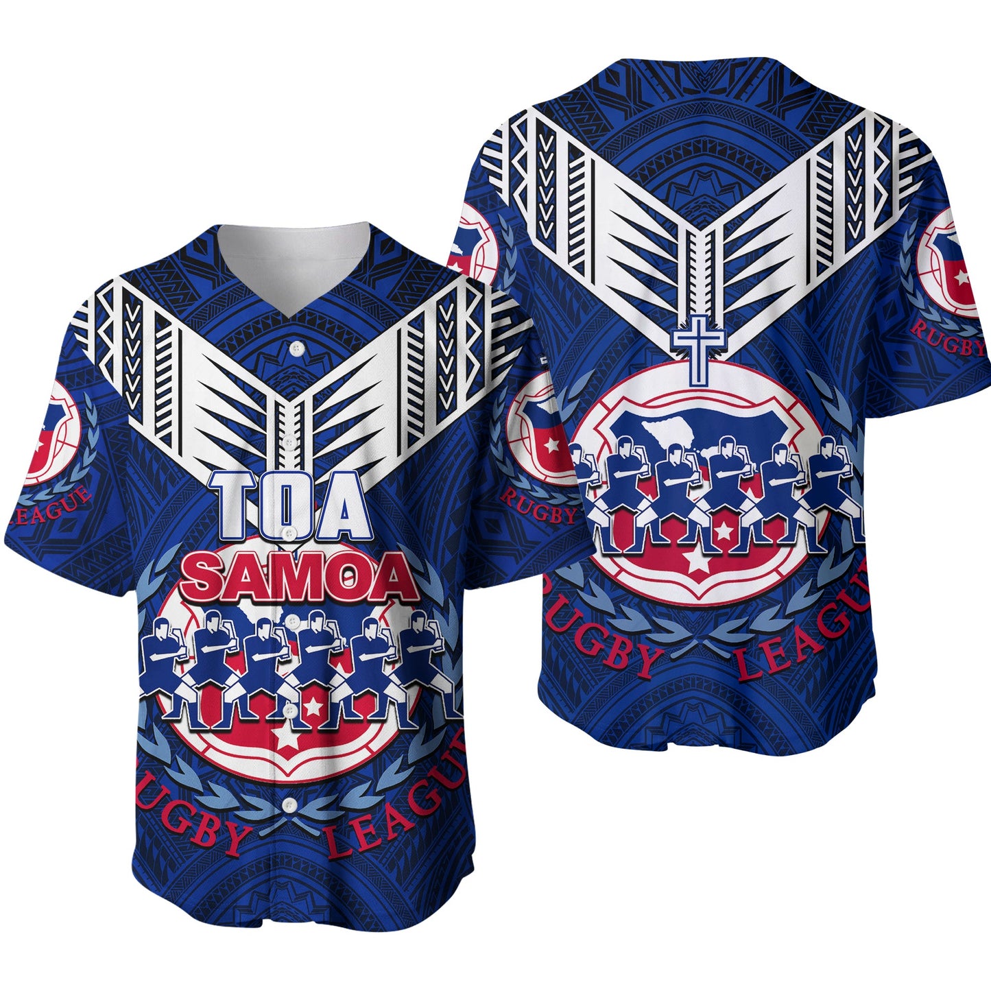 Toa Samoa Rugby Baseball Jersey Siva Tau Jersey