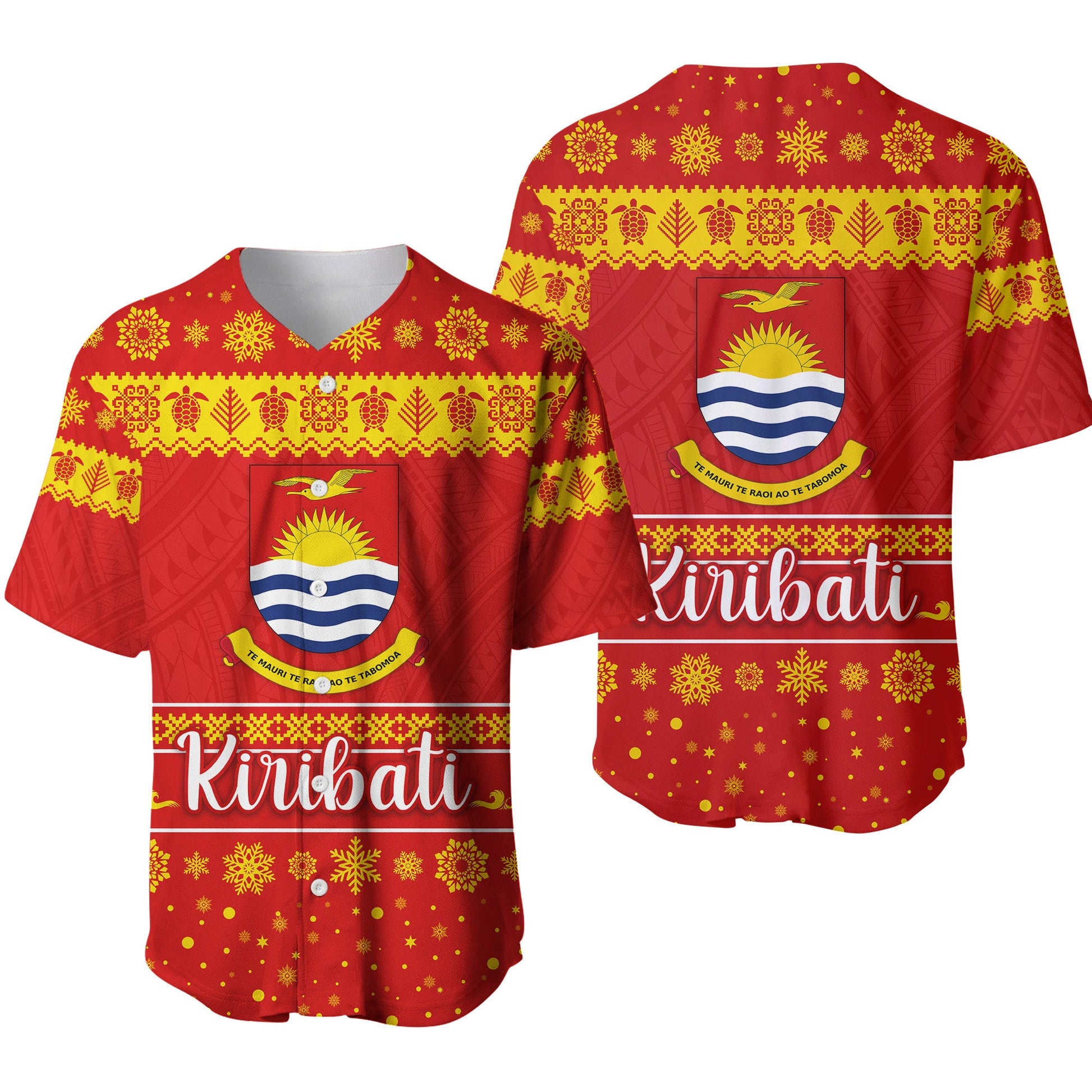 Kiribati Christmas Baseball Jersey Simple Style