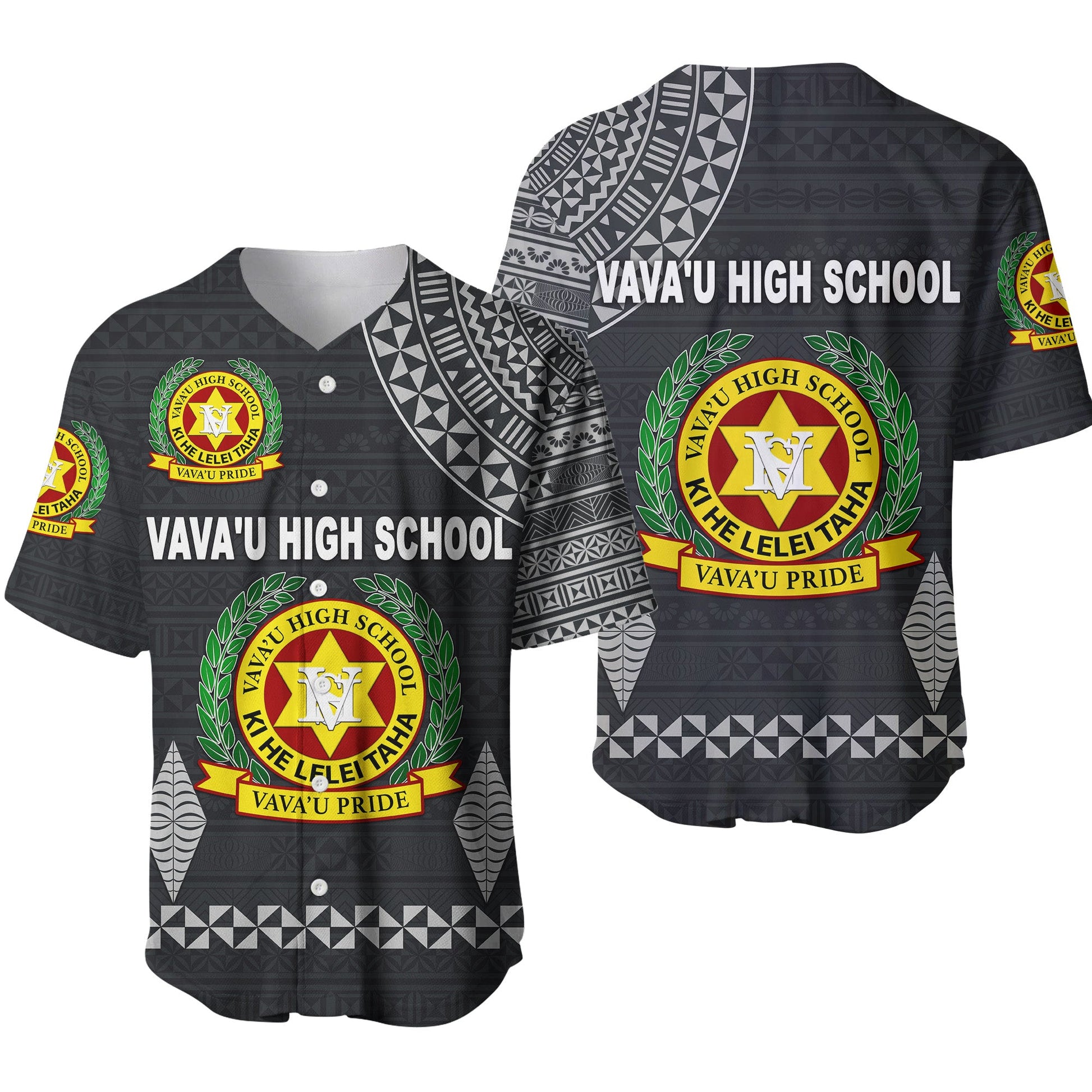 Tonga Vava'u High School Baseball Jersey Simple Style Dark Grey