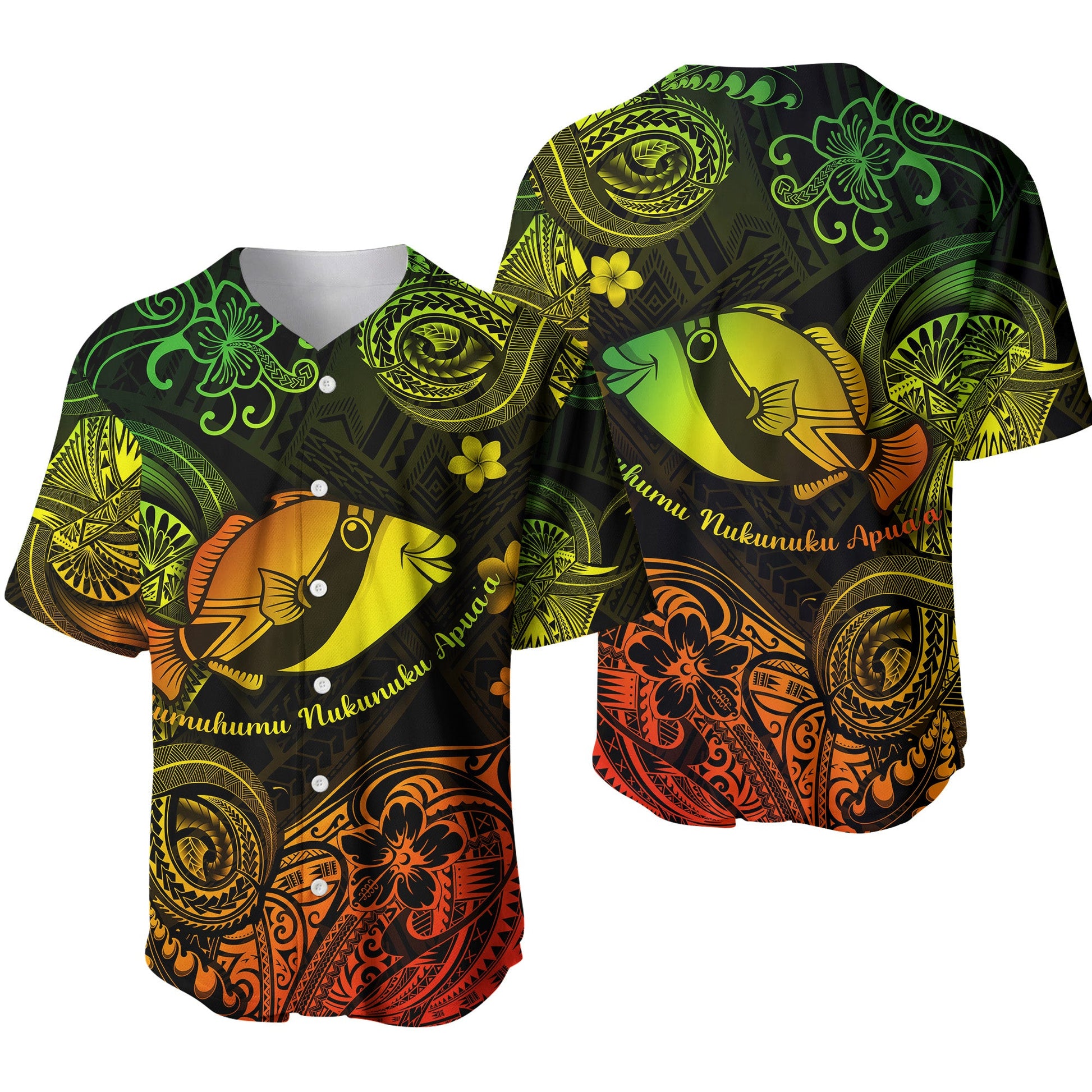 Hawaii State Fish: Humuhumu Nukunuku Apua'a Polynesian Baseball Jersey Unique Style Reggae