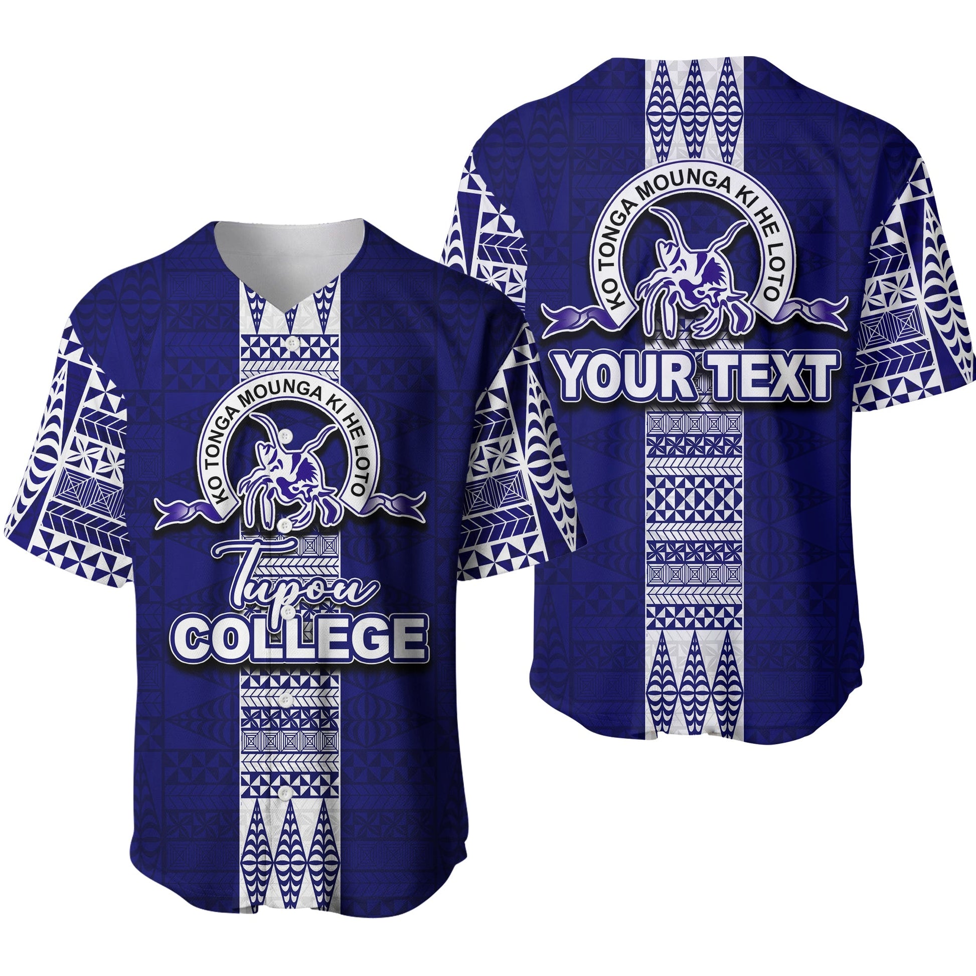 (Custom Personalised) Tupou College Baseball Jersey Tonga Simple Style