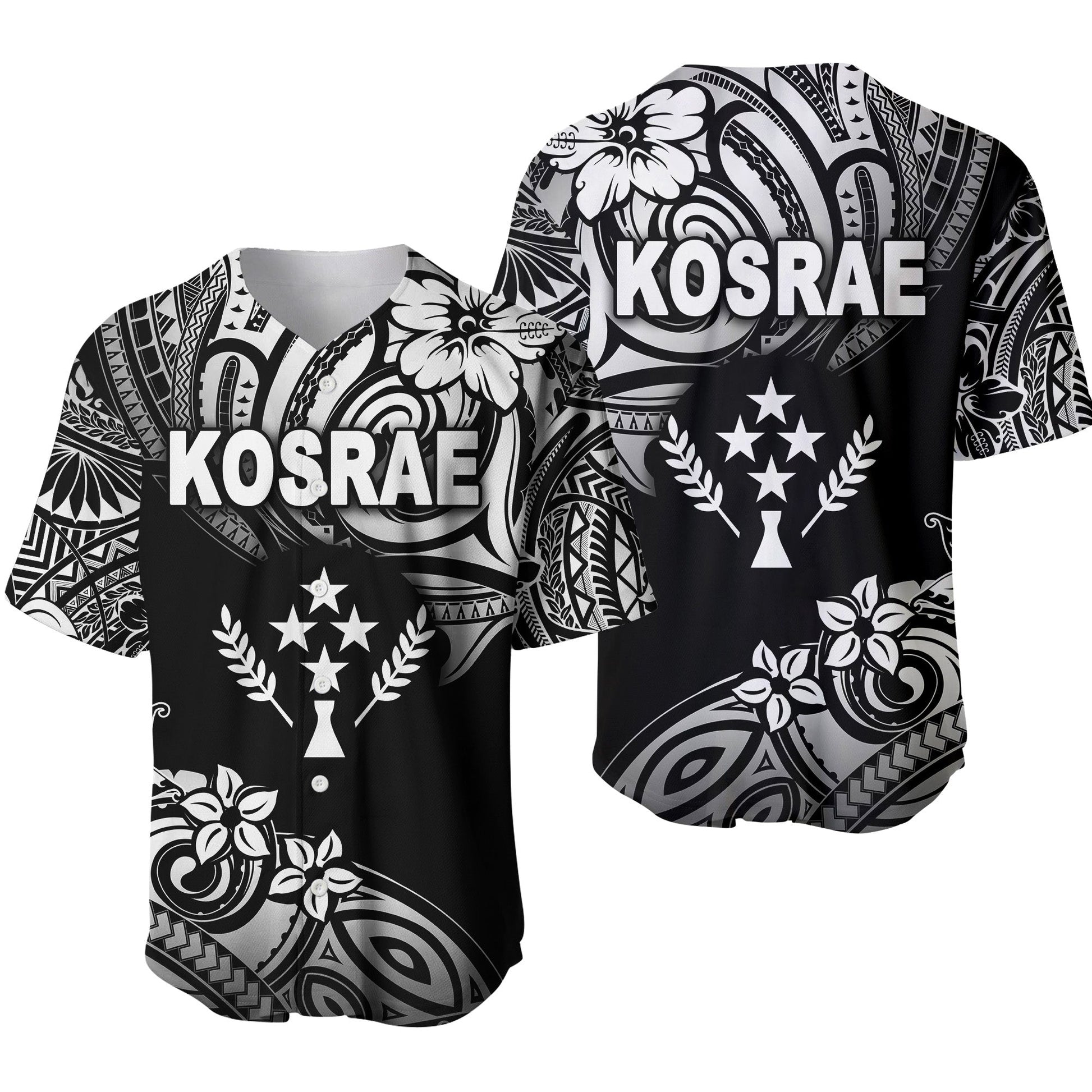 FSM Kosrae Baseball Jersey Unique Vibes Black