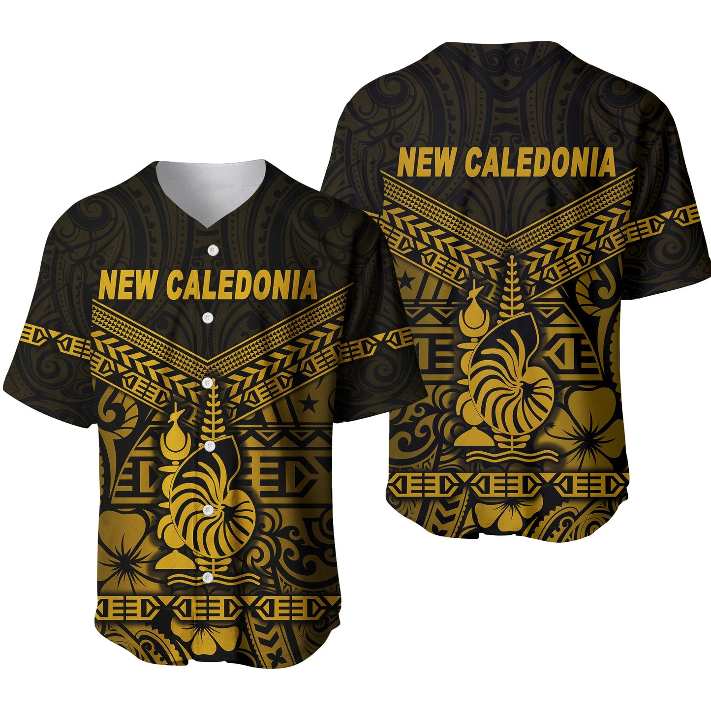 New Caledonia Baseball Jersey Simple Style Gold