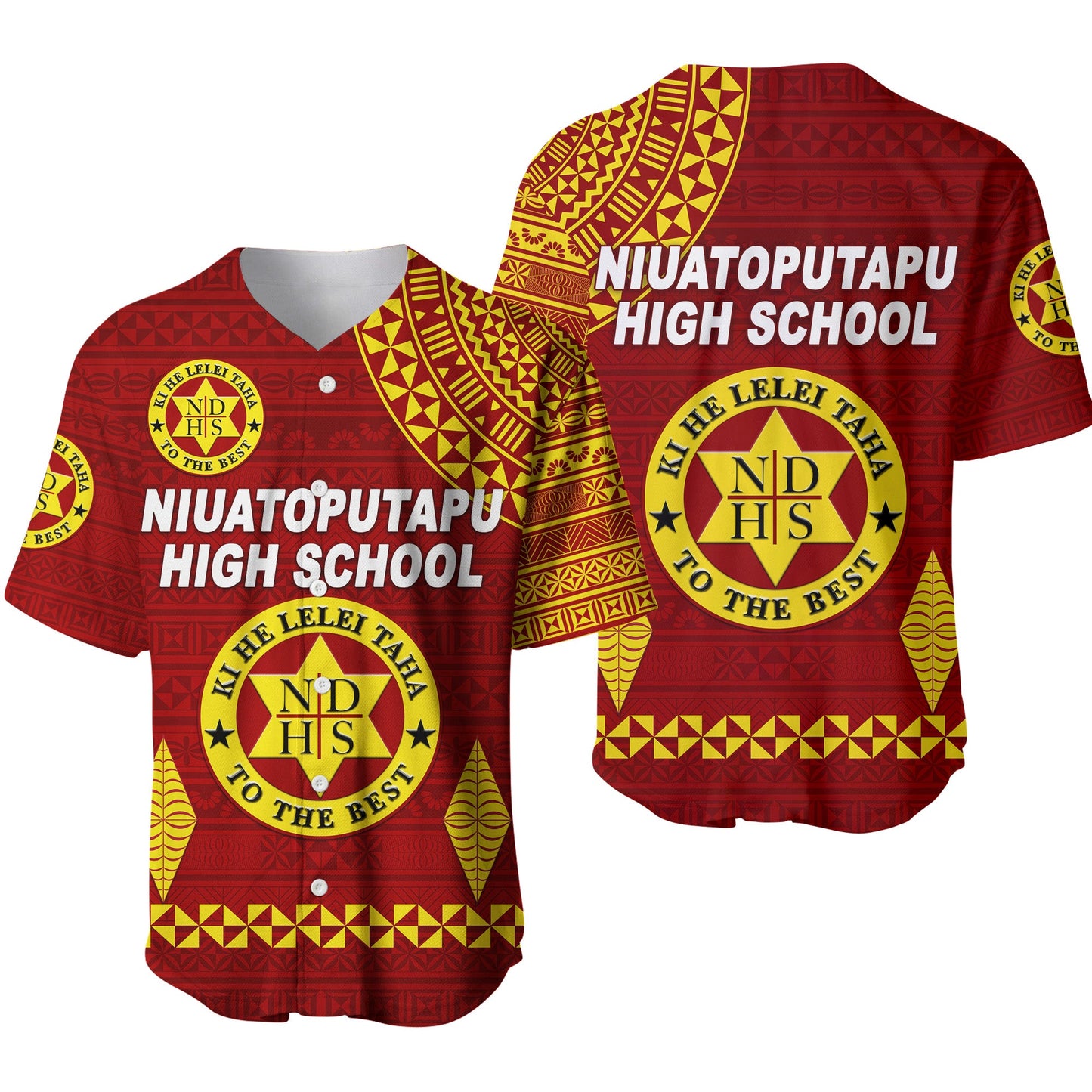 Tonga Niuatoputapu High School Baseball Jersey Simple Style
