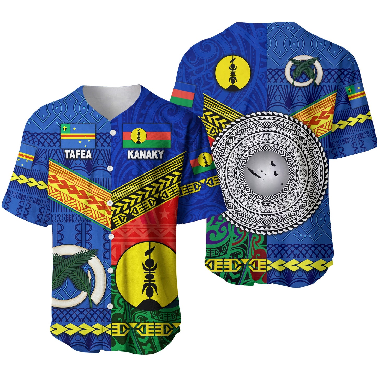 Vanuatu Tafea Province and Kanaky New Caledonia Baseball Jersey Together