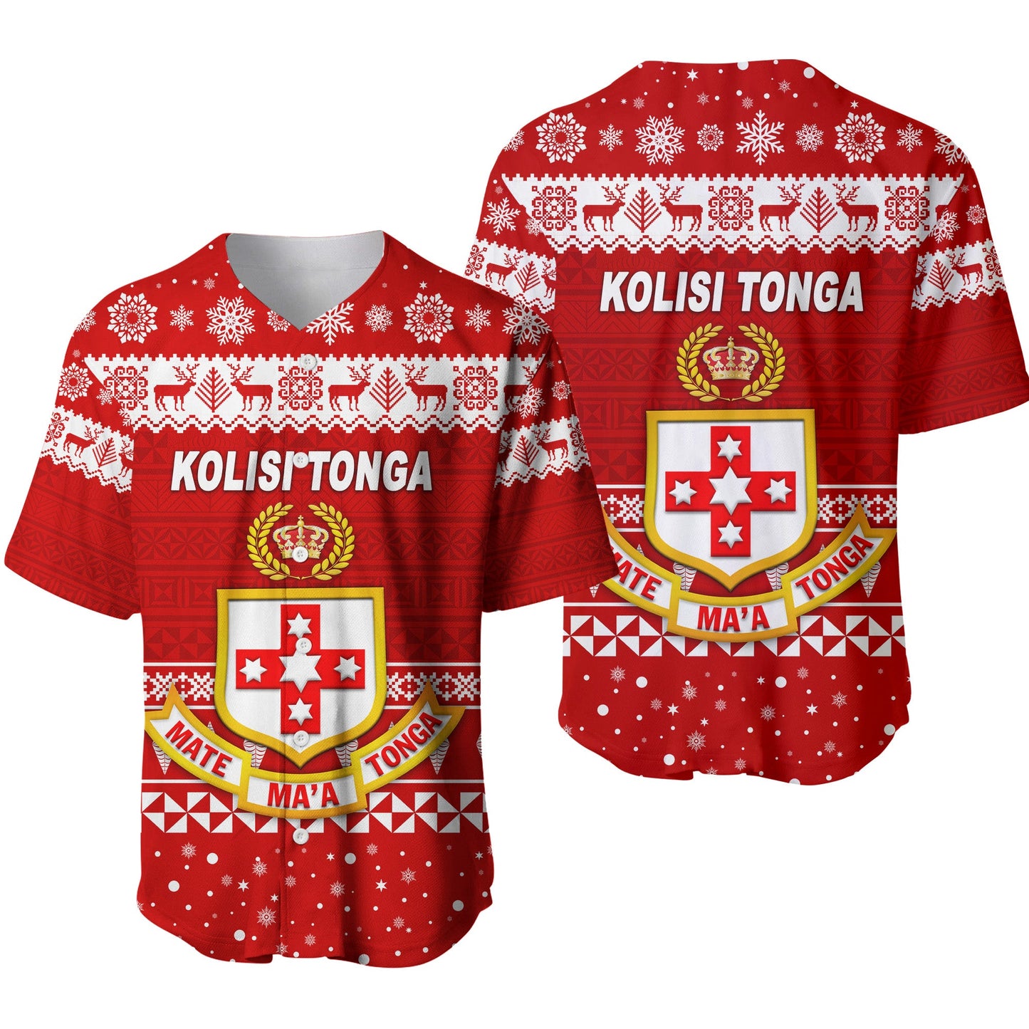 Kolisi Tonga College Christmas Baseball Jersey Simple Style