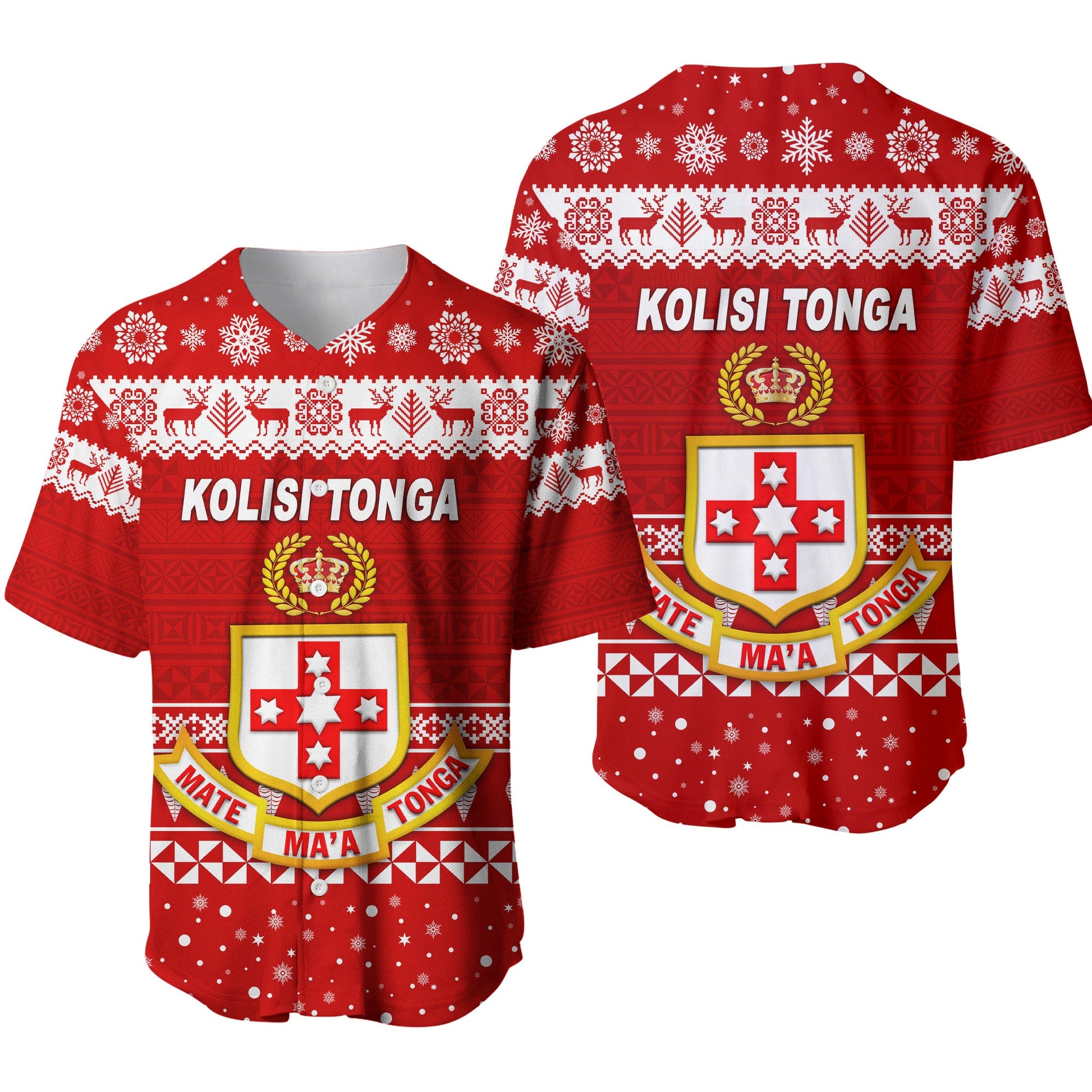 Kolisi Tonga College Christmas Baseball Jersey Simple Style