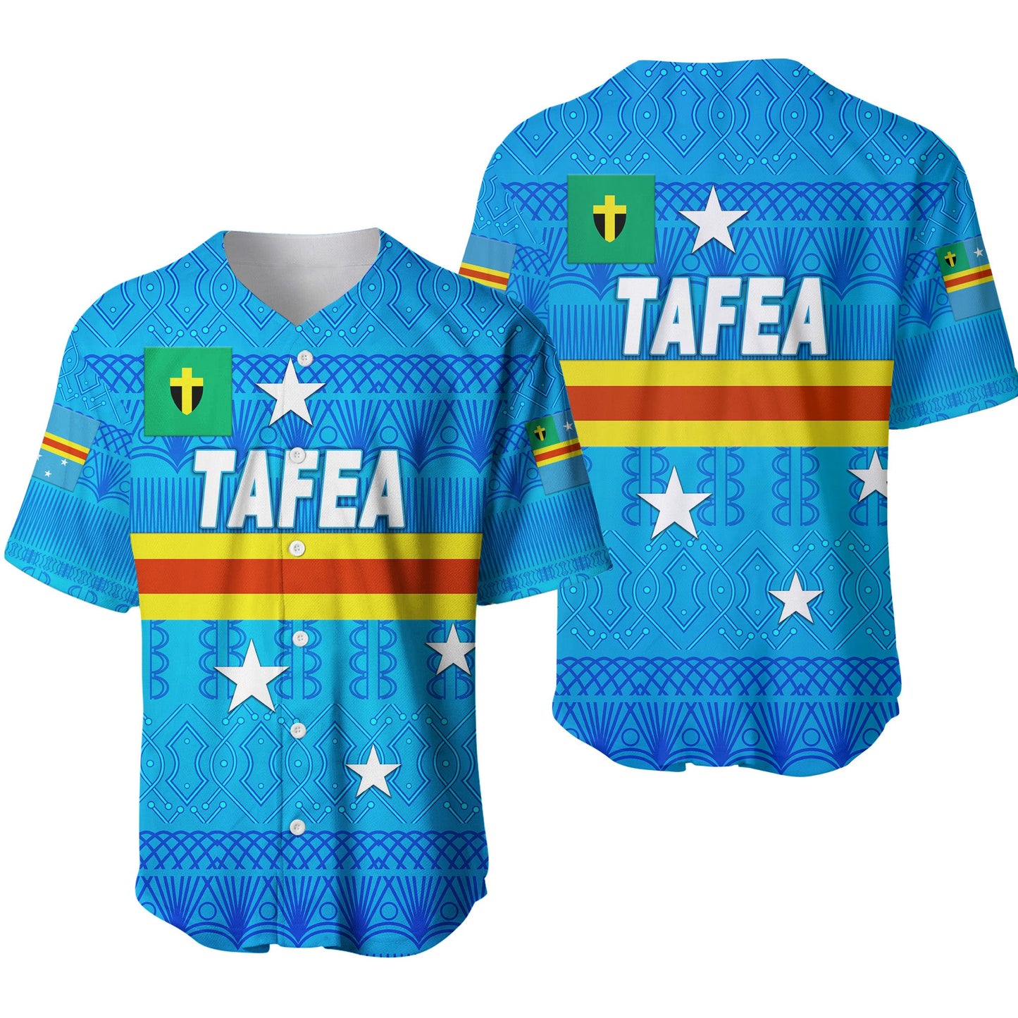 Tafea Province Baseball Jersey Vanuatu Pattern Traditional Style