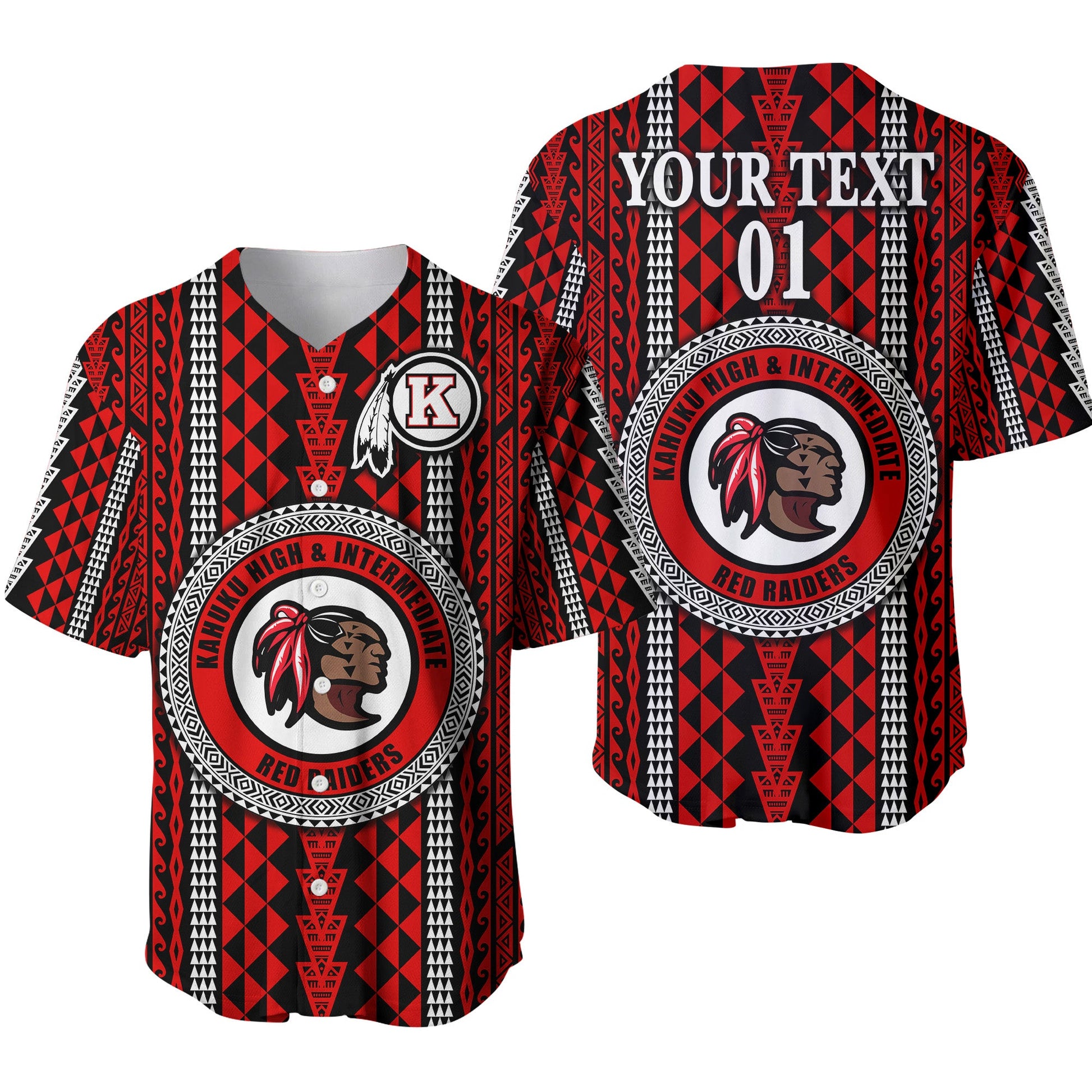 (Custom Personalised) Hawaii Kahuku School Baseball Jersey Kahuku High School Simple Style