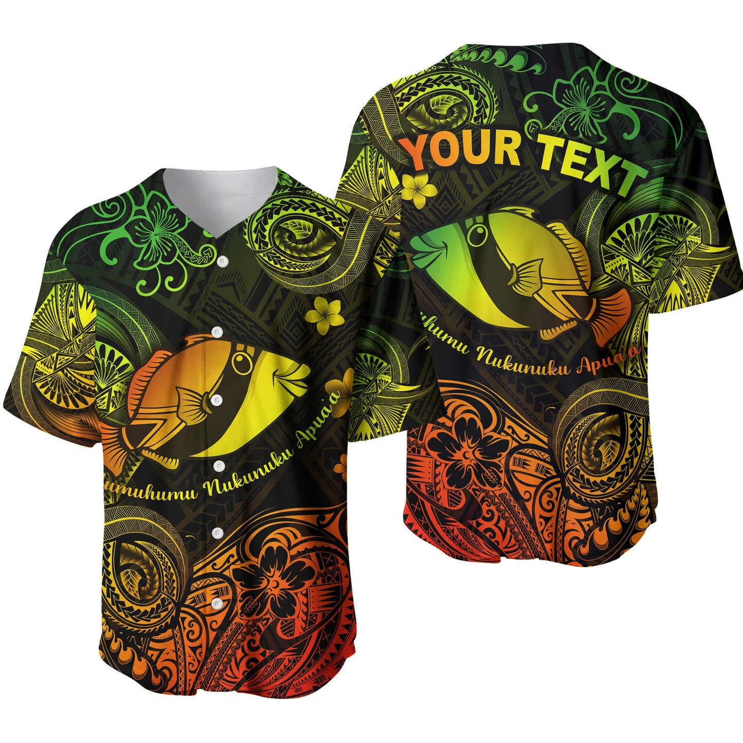 (Custom Personalised) Hawaii State Fish: Humuhumu Nukunuku Apua'a Polynesian Baseball Jersey Unique Style Reggae