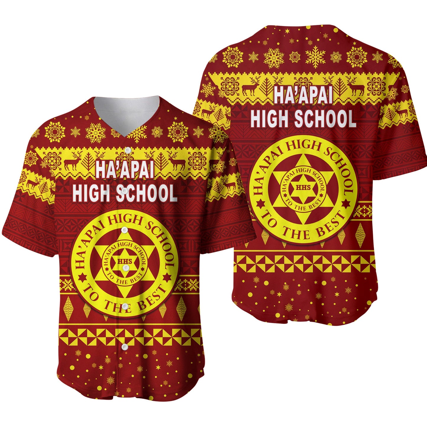 Ha'apai High School Christmas Baseball Jersey Simple Style