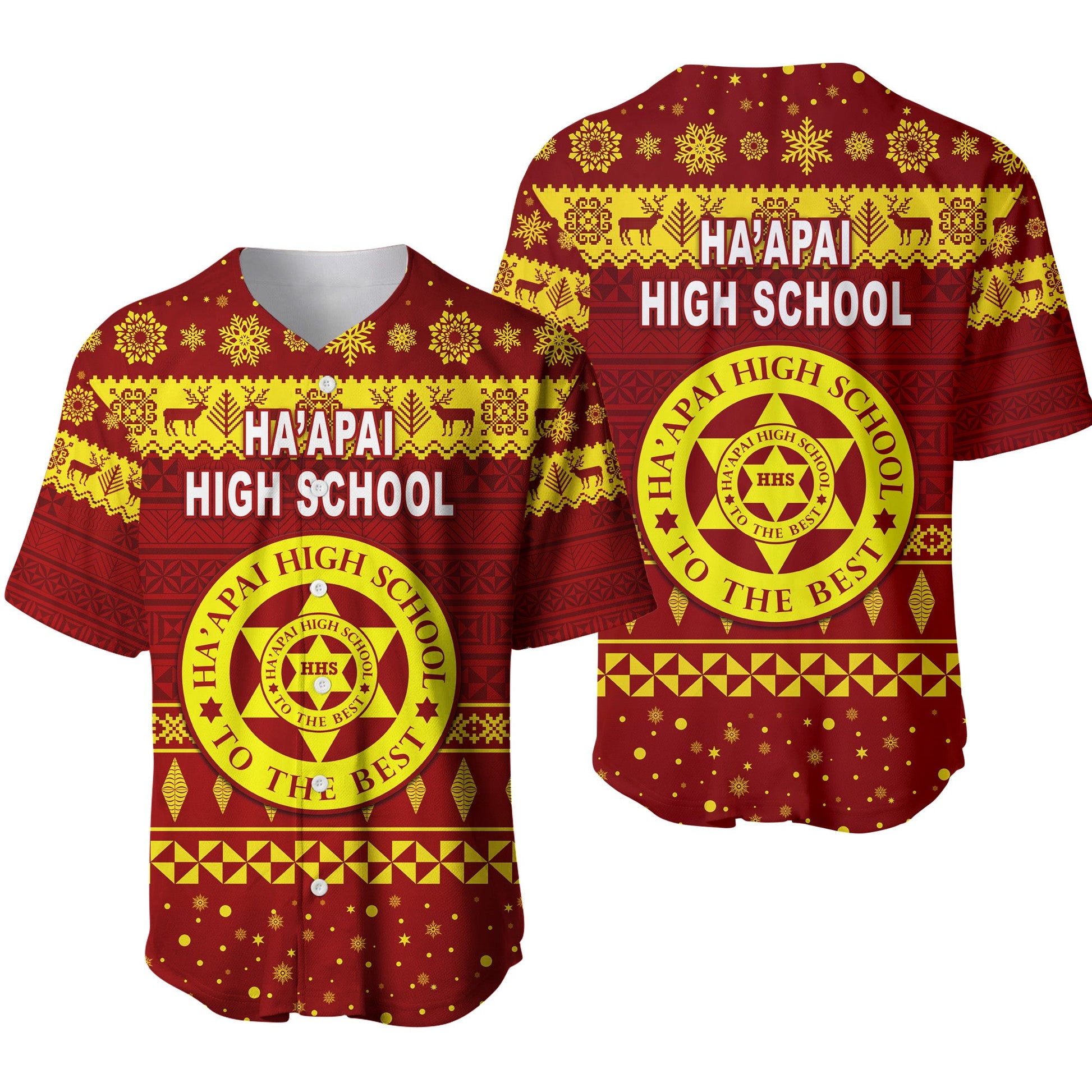 Ha'apai High School Christmas Baseball Jersey Simple Style