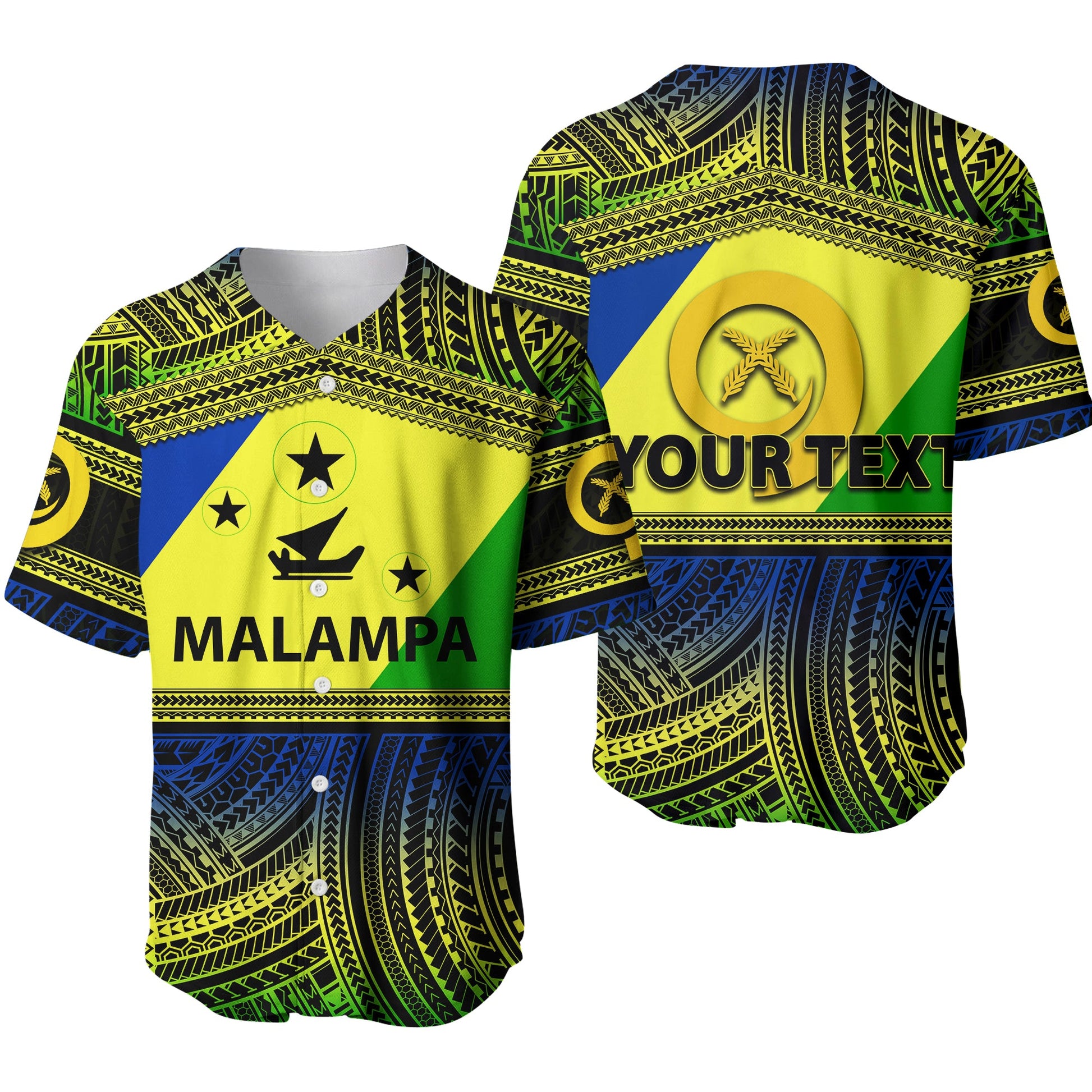 (Custom Personalised) Malampa Province Baseball Jersey Of Vanuatu Polynesian Patterns
