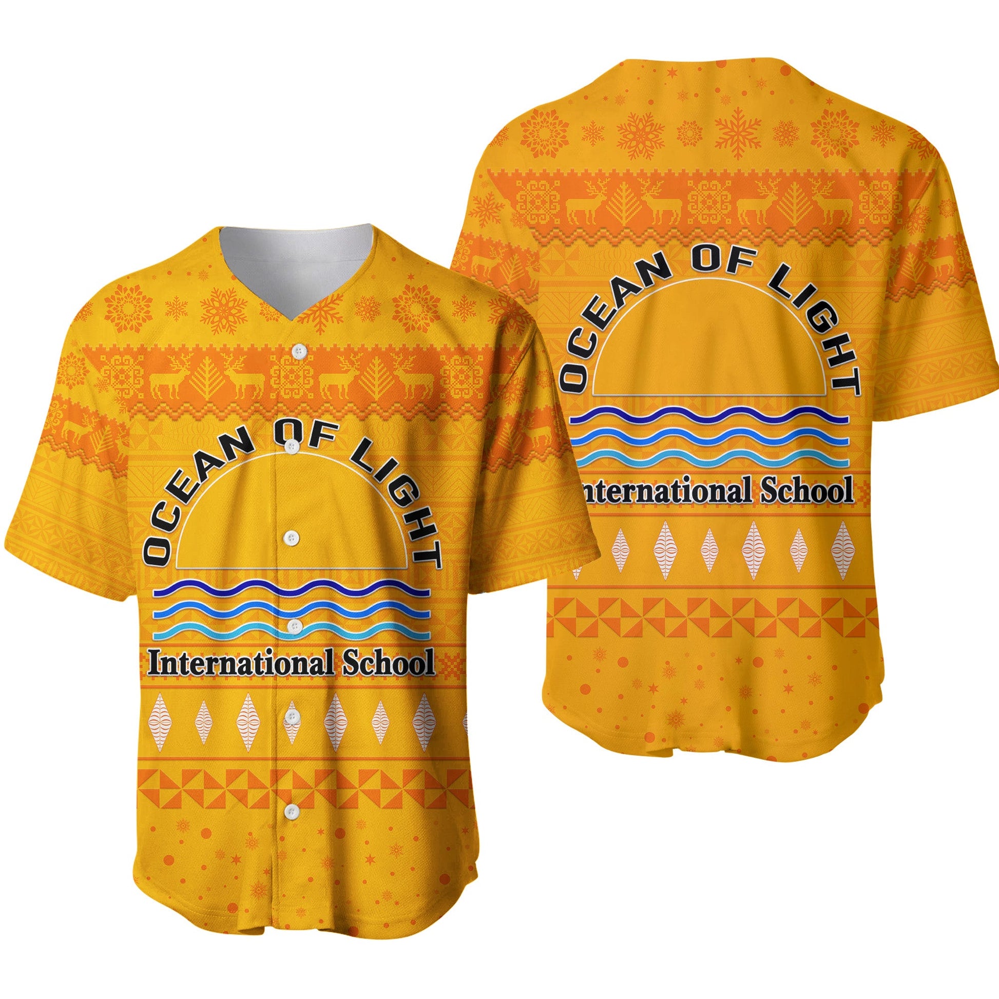 Ocean of Light International School Christmas Baseball Jersey Simple Style