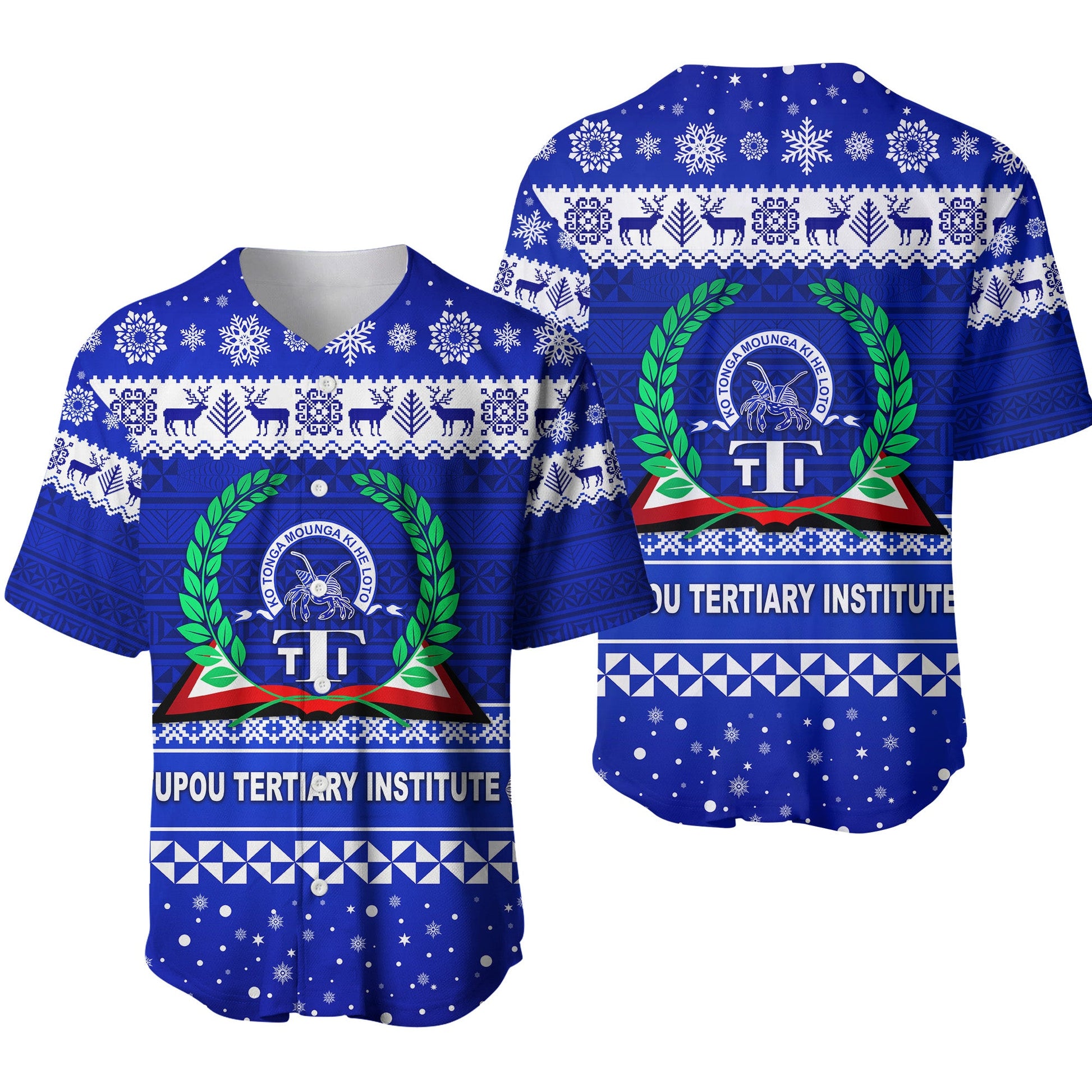Tupou Tertiary Institute Christmas Baseball Jersey Simple Style