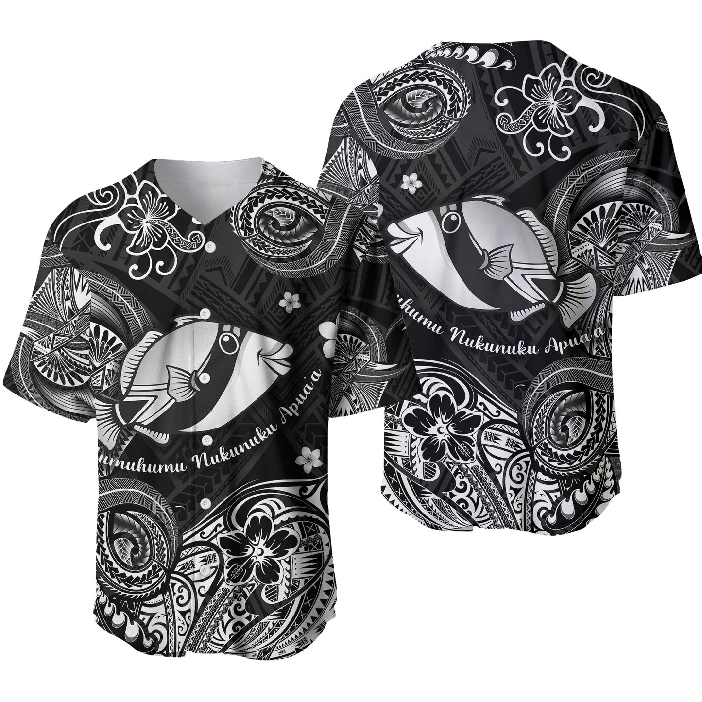 Hawaii State Fish: Humuhumu Nukunuku Apua'a Polynesian Baseball Jersey Unique Style Black