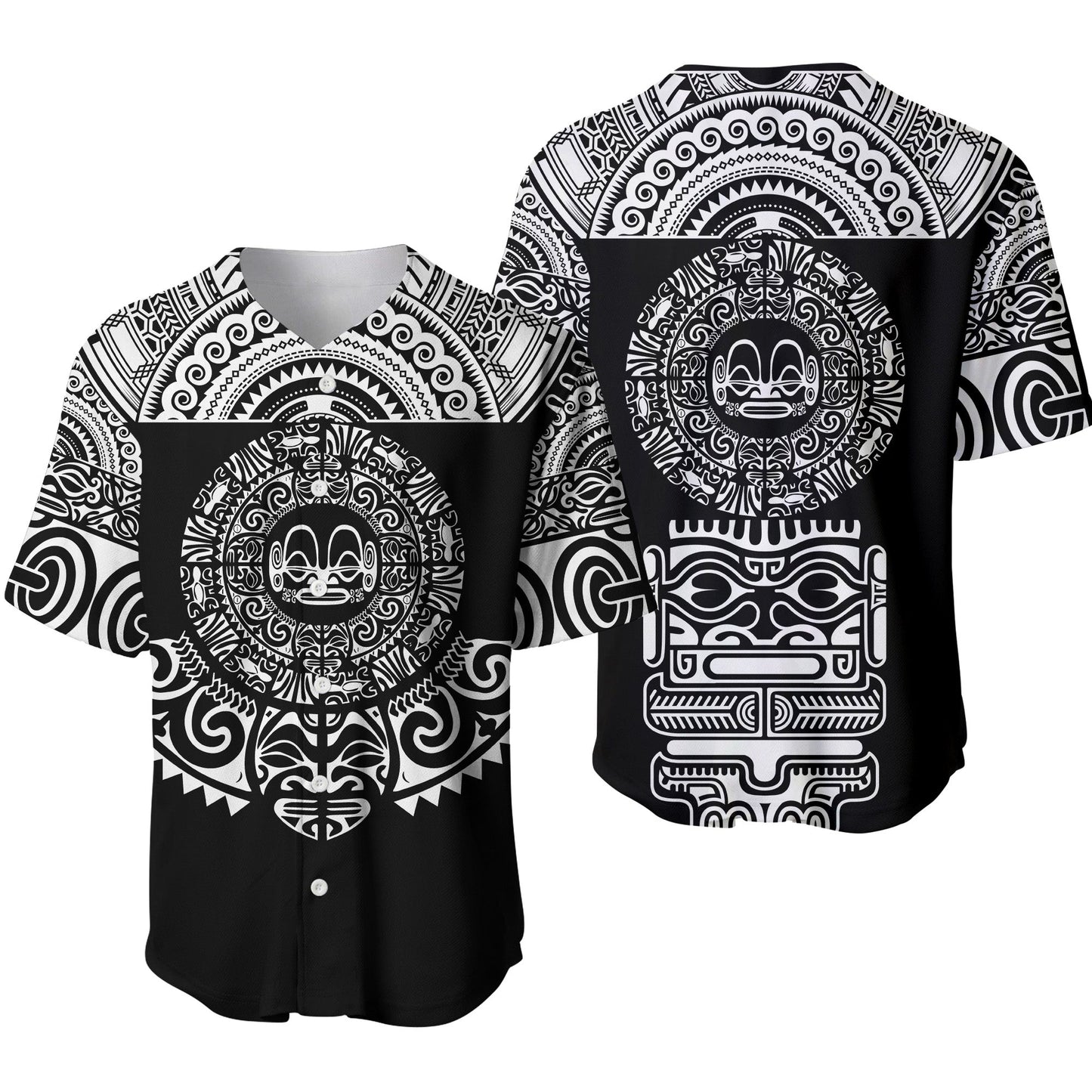 Marquesas Islands Baseball Jersey Marquesan Tattoo Simplified Version Black