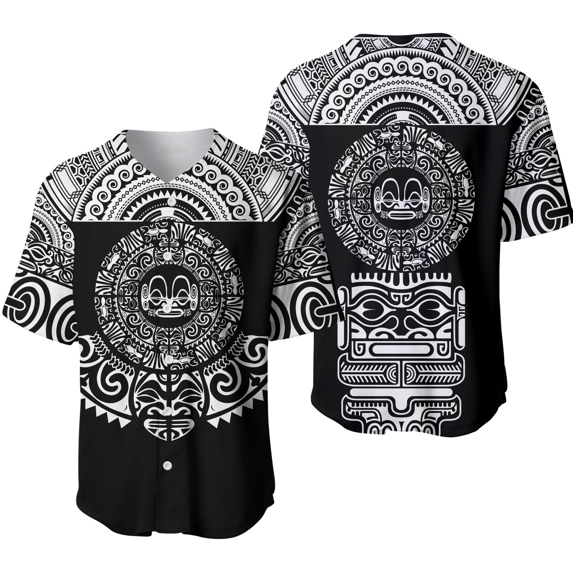 Marquesas Islands Baseball Jersey Marquesan Tattoo Simplified Version Black