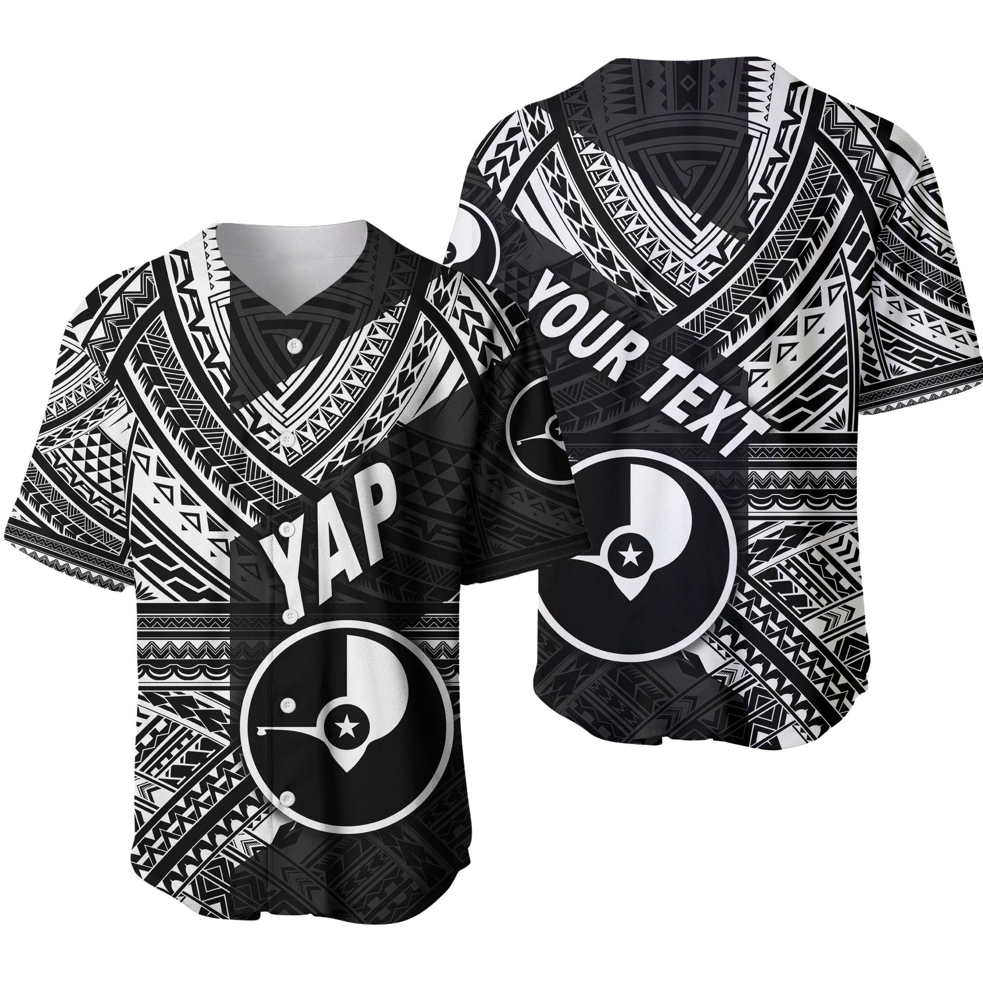 (Custom Personalised) FSM Yap Baseball Jersey Original Style Black
