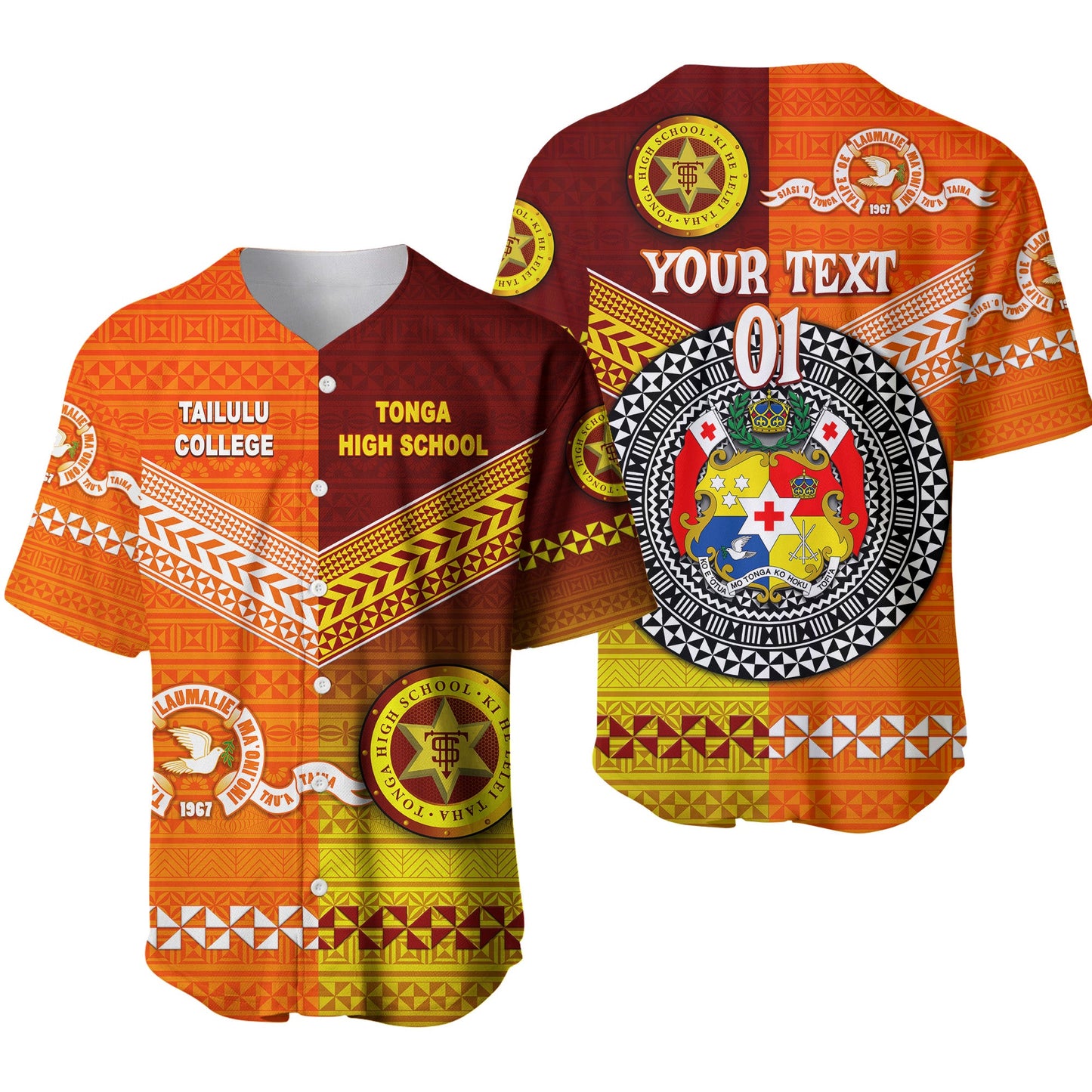 (Custom Personalised) Tonga Tailulu College And Tonga High School Baseball Jersey Together Unique Style