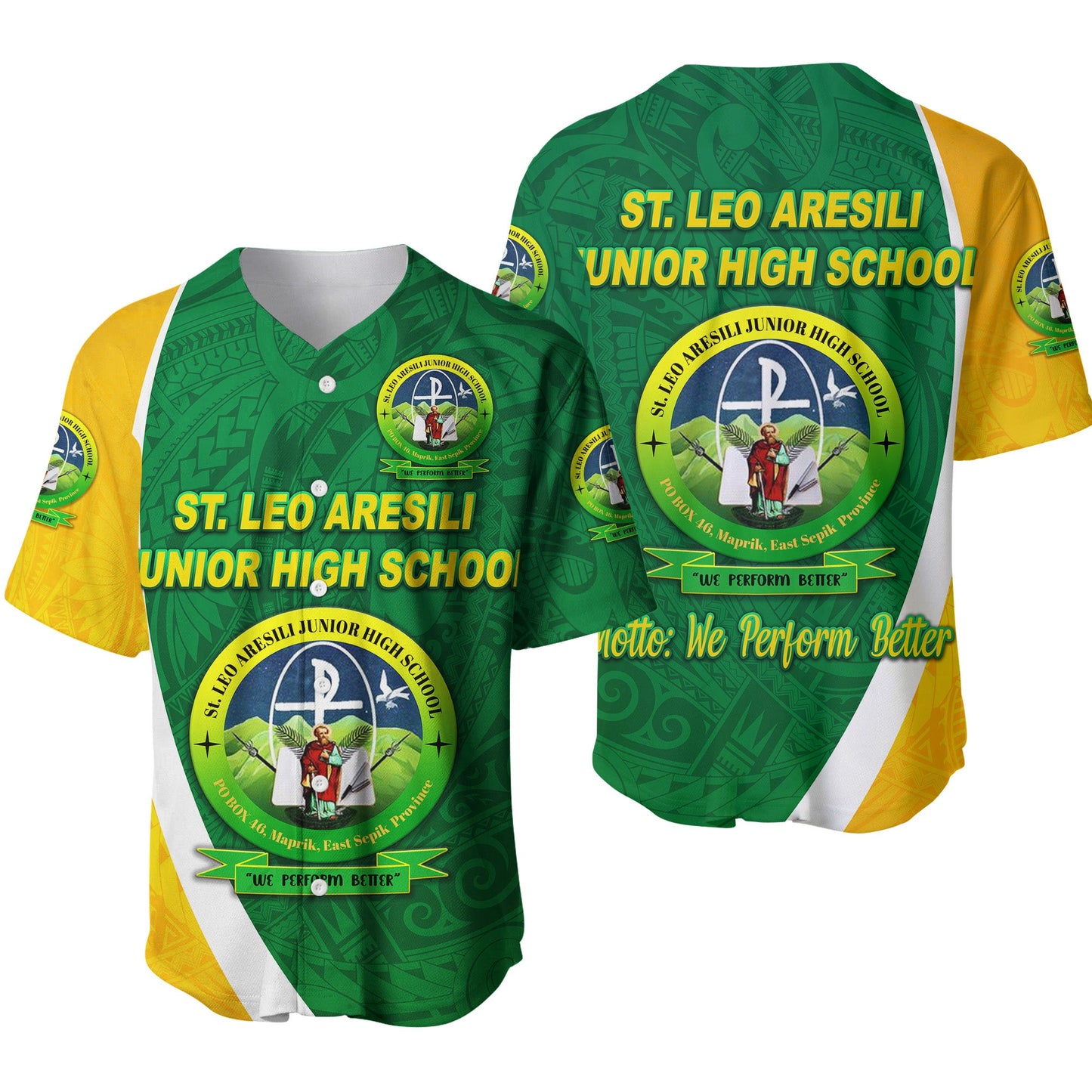 St. Leo Aresili Junior High School Baseball Jersey Simple Style
