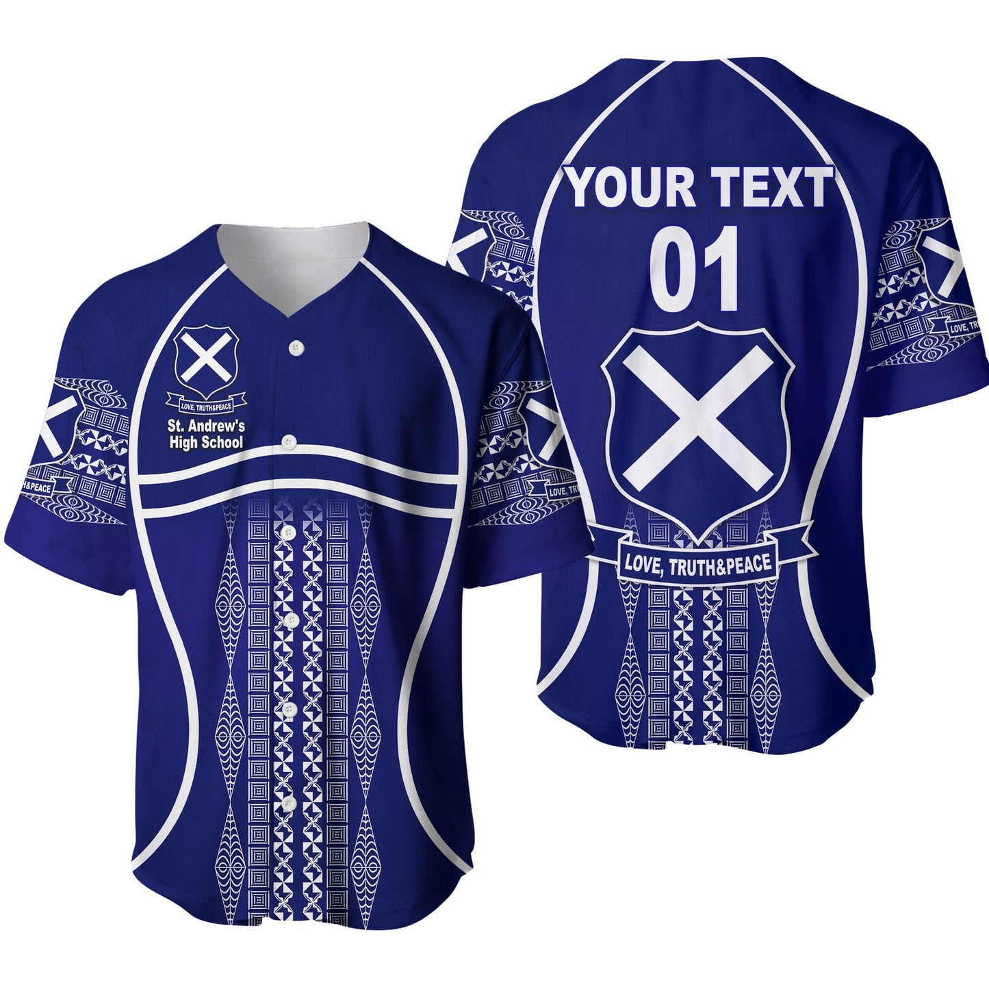 (Custom Personalised) St. Andrew's High School Baseball Jersey Unique Vibes