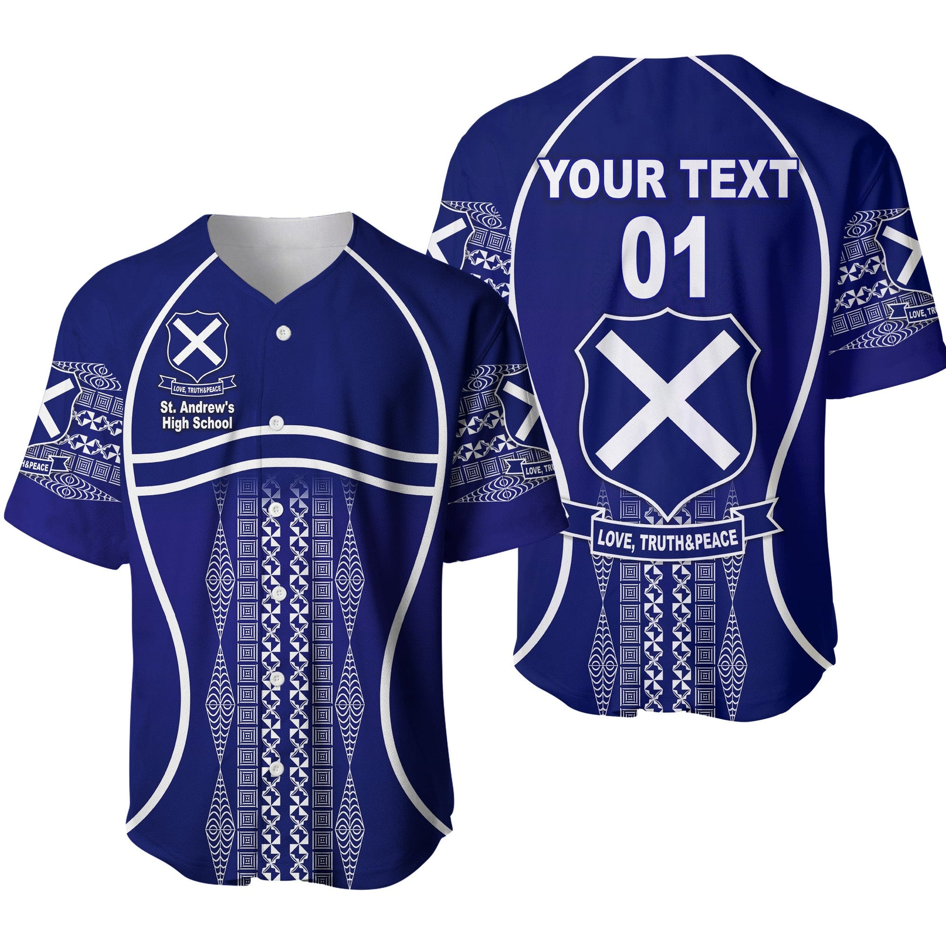 (Custom Personalised) St. Andrew's High School Baseball Jersey Unique Vibes