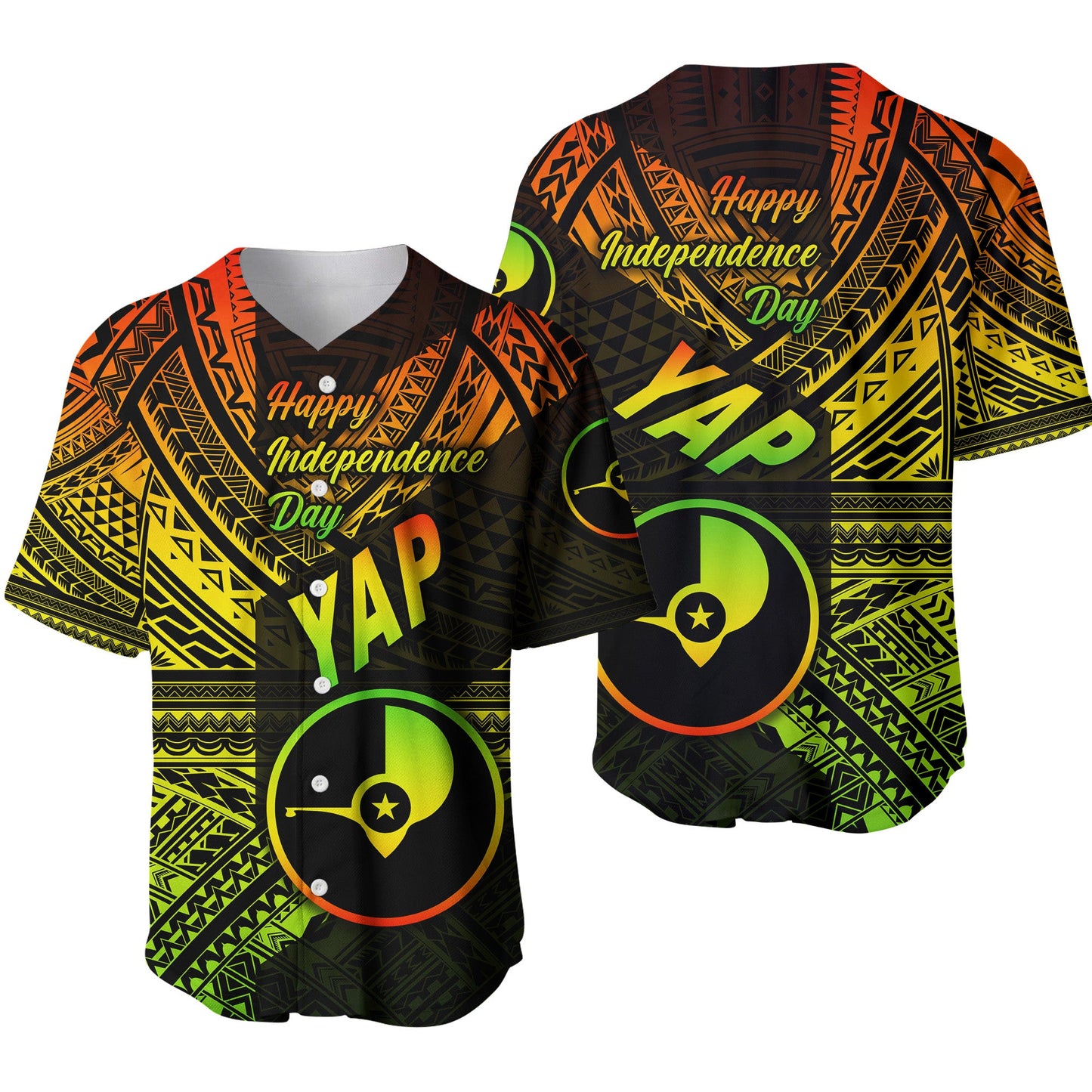 FSM Yap Baseball Jersey Happy Independence Day Original Vibes Reggae