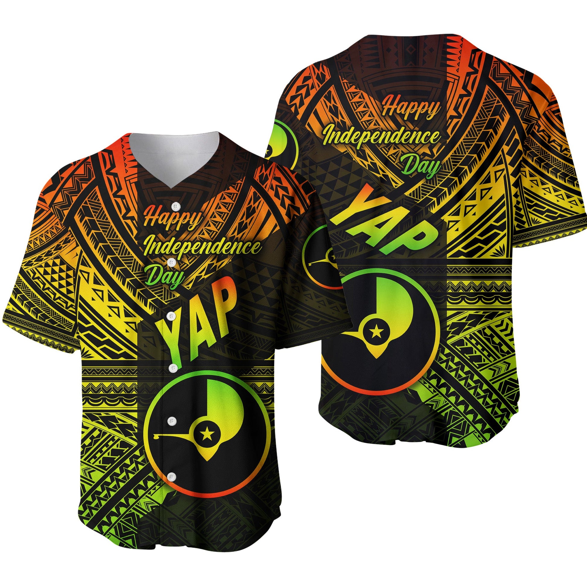 FSM Yap Baseball Jersey Happy Independence Day Original Vibes Reggae