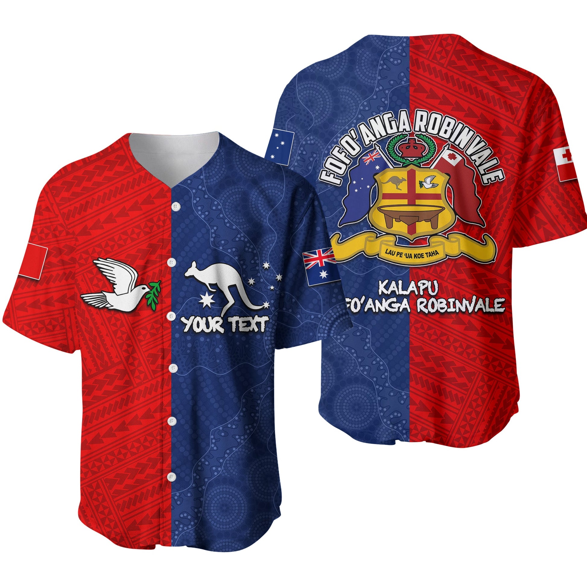 (Custom Personalised) Kalapu Fofoanga Robinvale Baseball Jersey Half Style