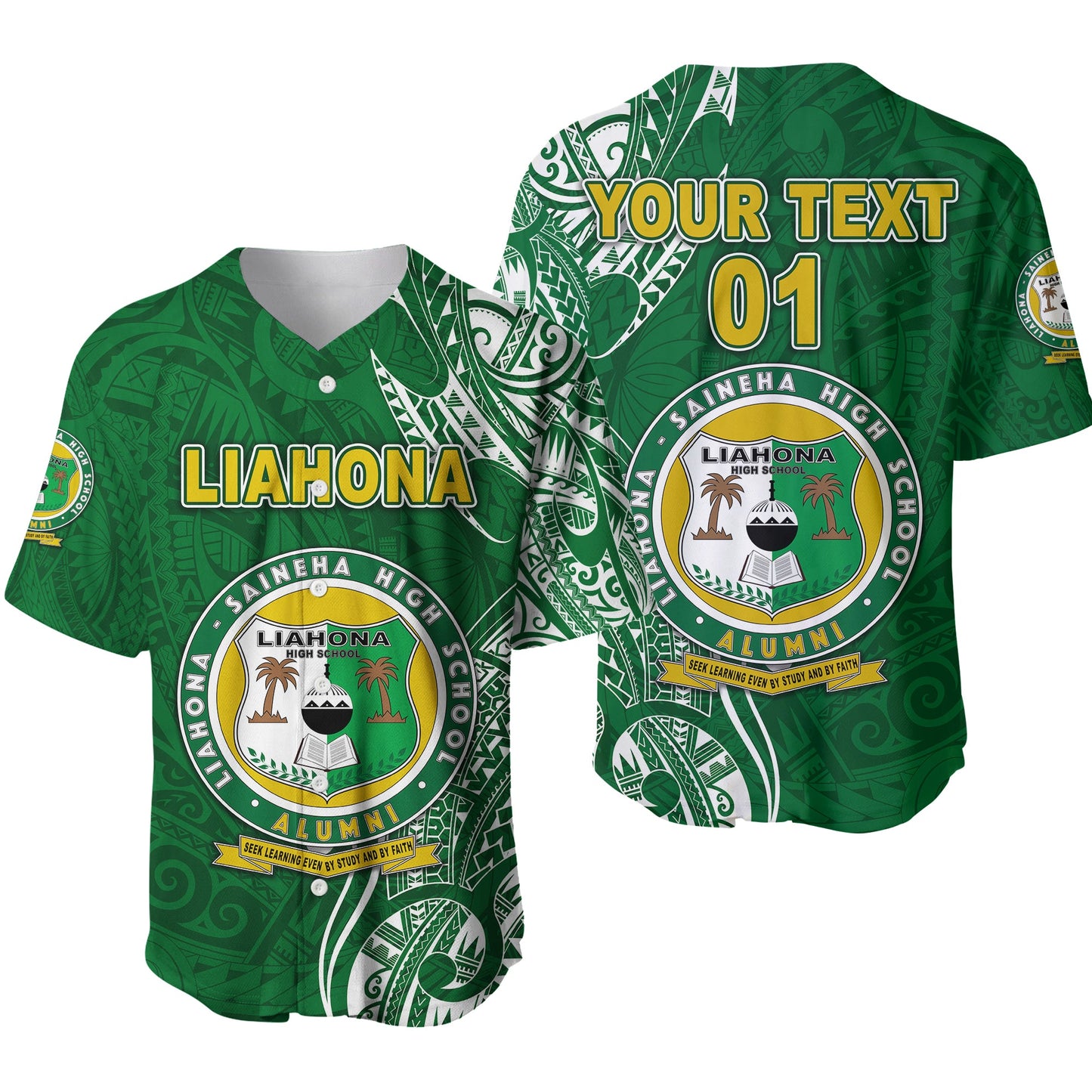 (Custom Personalised) Tonga Liahona Saineha High School Baseball Jersey Simple Vibes, Custom Text And Number