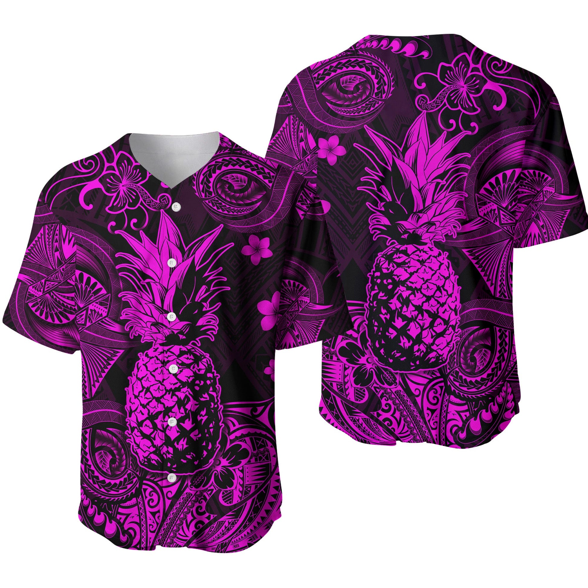 Hawaii Pineapple Polynesian Baseball Jersey Unique Style Pink