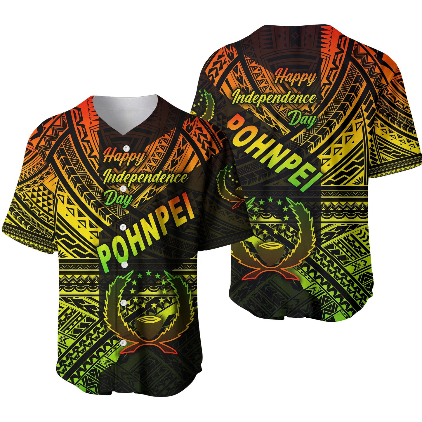 FSM Pohnpei Baseball Jersey Happy Independence Day Original Vibes Reggae