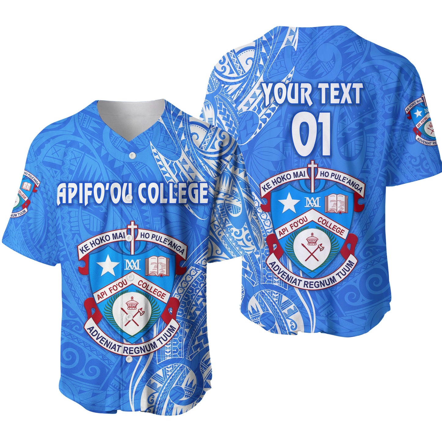 (Custom Personalised) Tonga Apifoou College Baseball Jersey Simple Vibes, Custom Text And Number