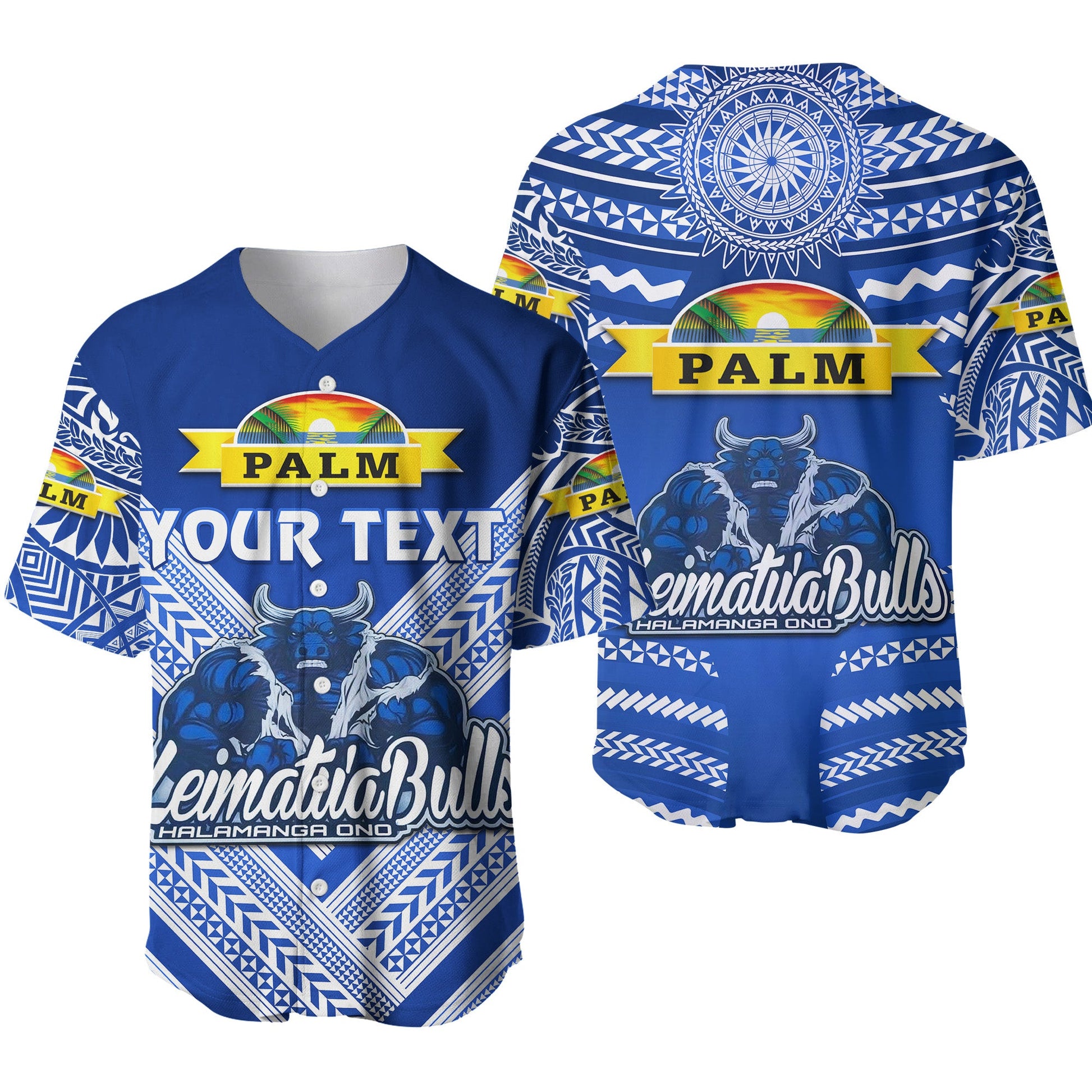 (Custom Personalised) Mate Ma'a Tonga Baseball Jersey Leimatu'a Bulls Creative Style Blue