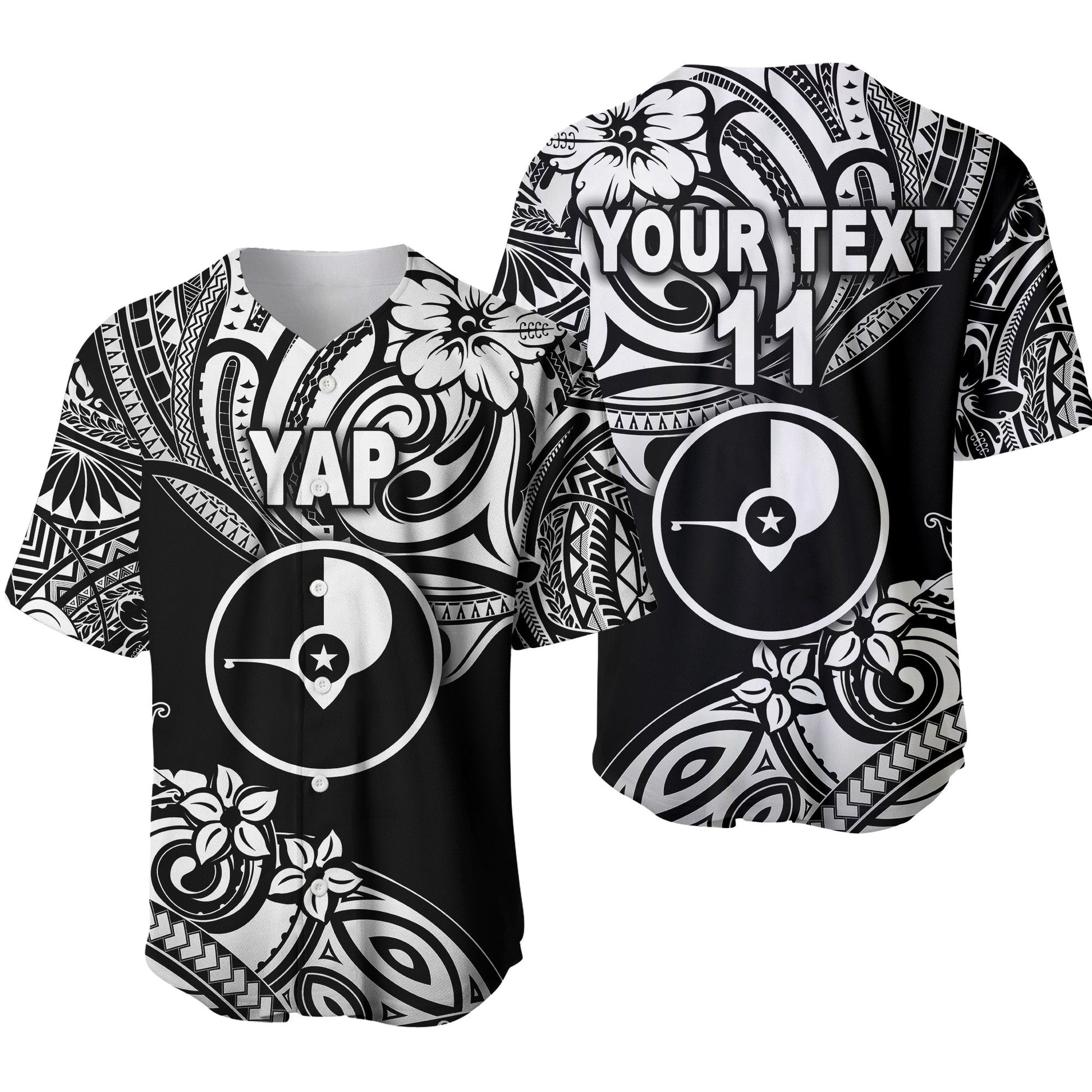 (Custom Personalised) FSM Yap Baseball Jersey Unique Vibes Black