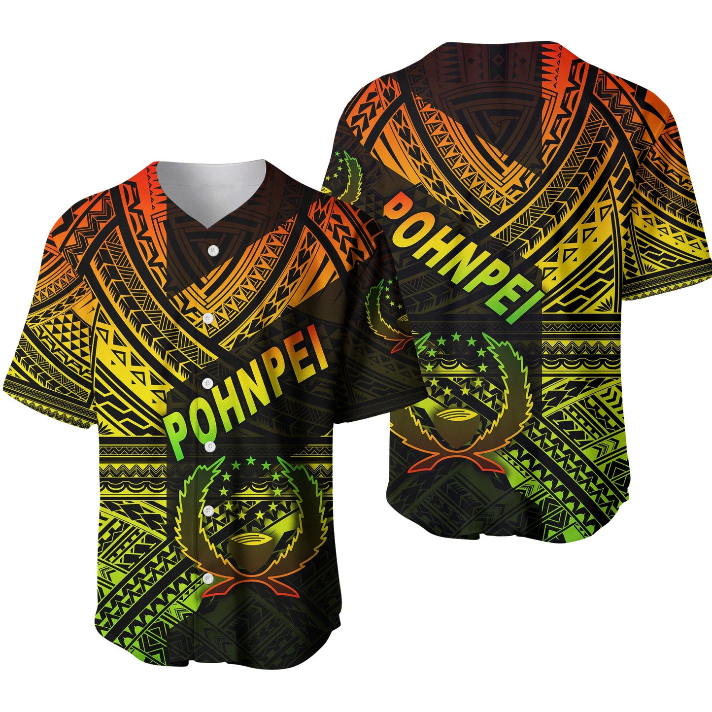 FSM Pohnpei Baseball Jersey Original Style Reggae