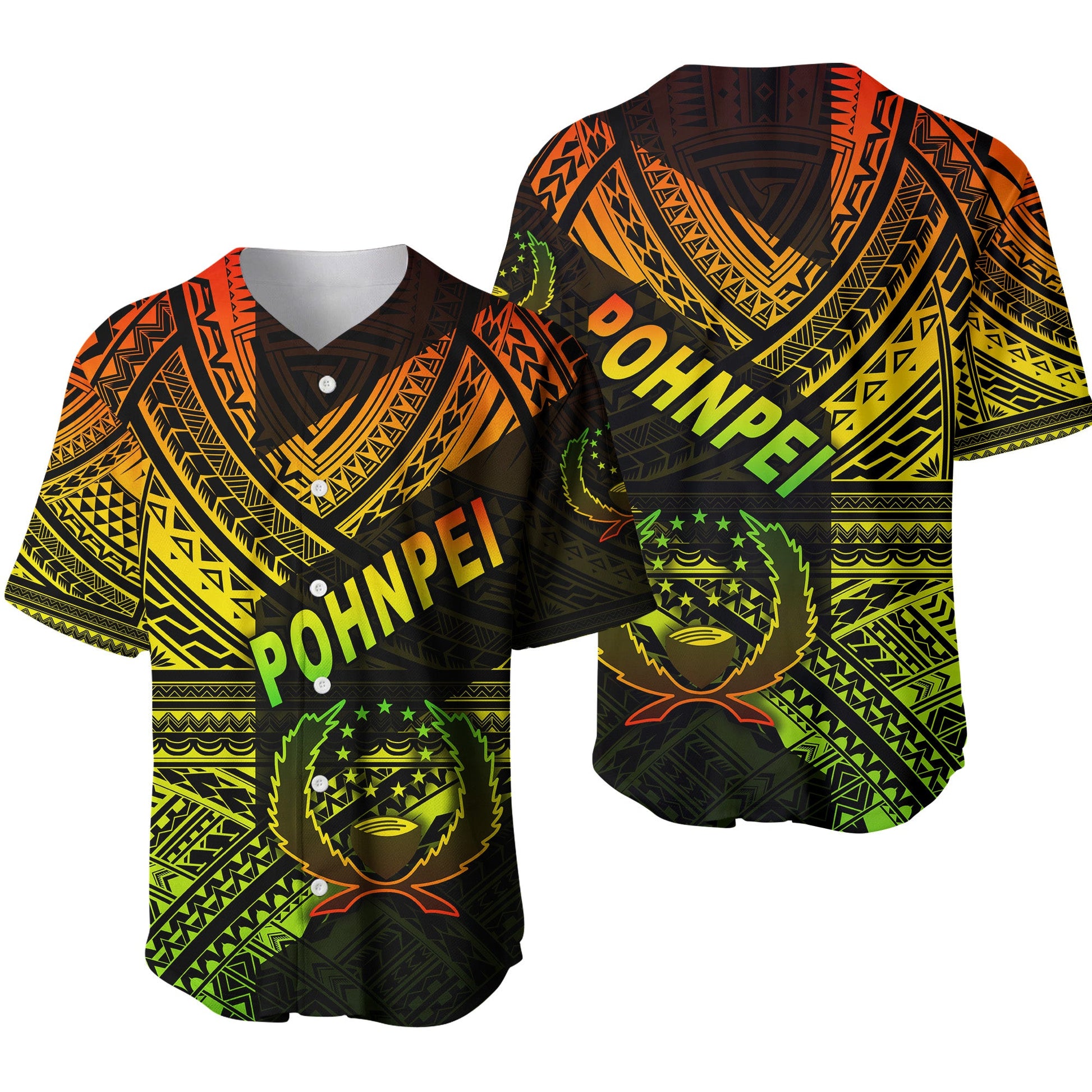 FSM Pohnpei Baseball Jersey Original Style Reggae